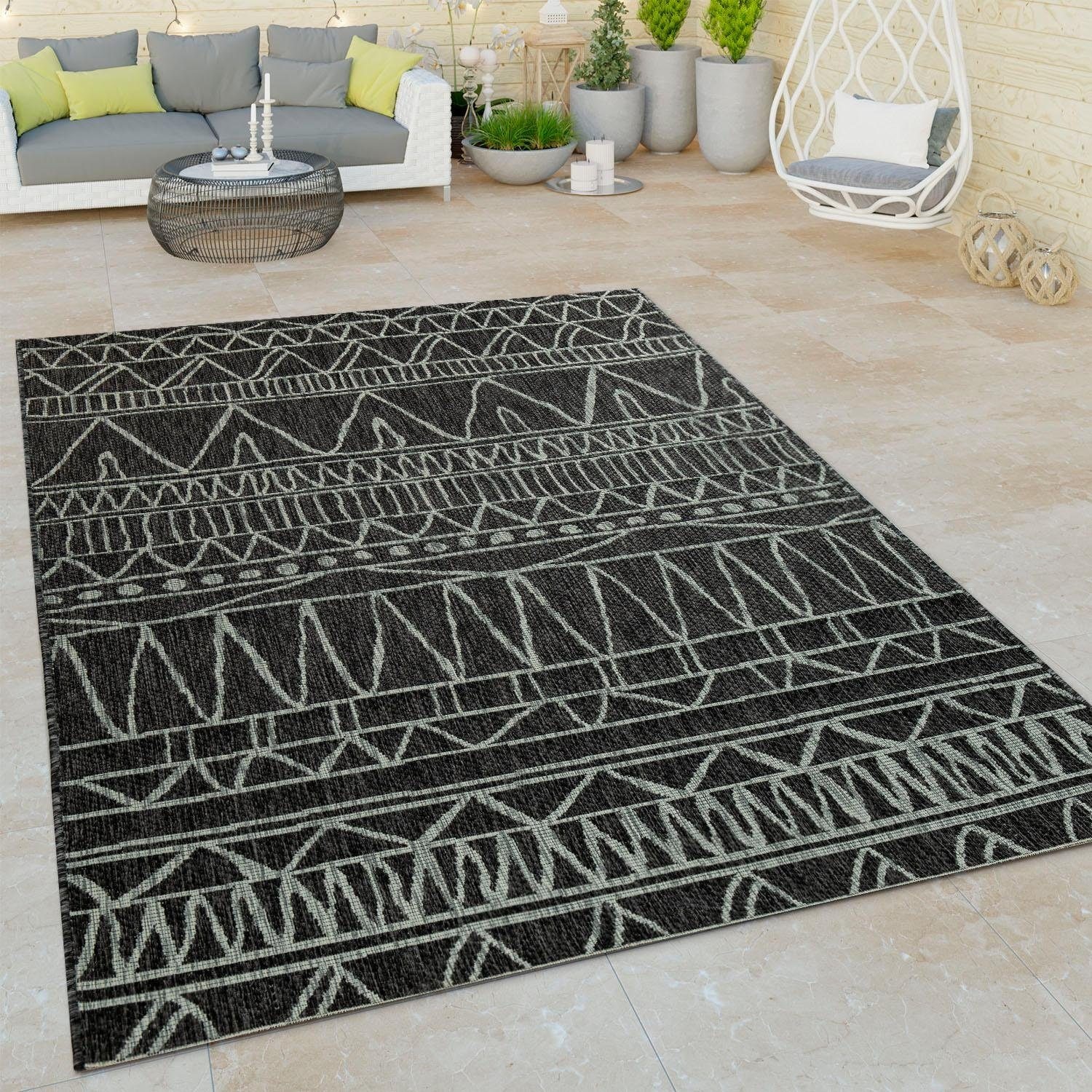 Paco Home Teppich »Illusion 321«, rechteckig, Flachgewebe, modernes Design,  In- und Outdoor geeignet, UV-beständig | Kurzflor-Teppiche