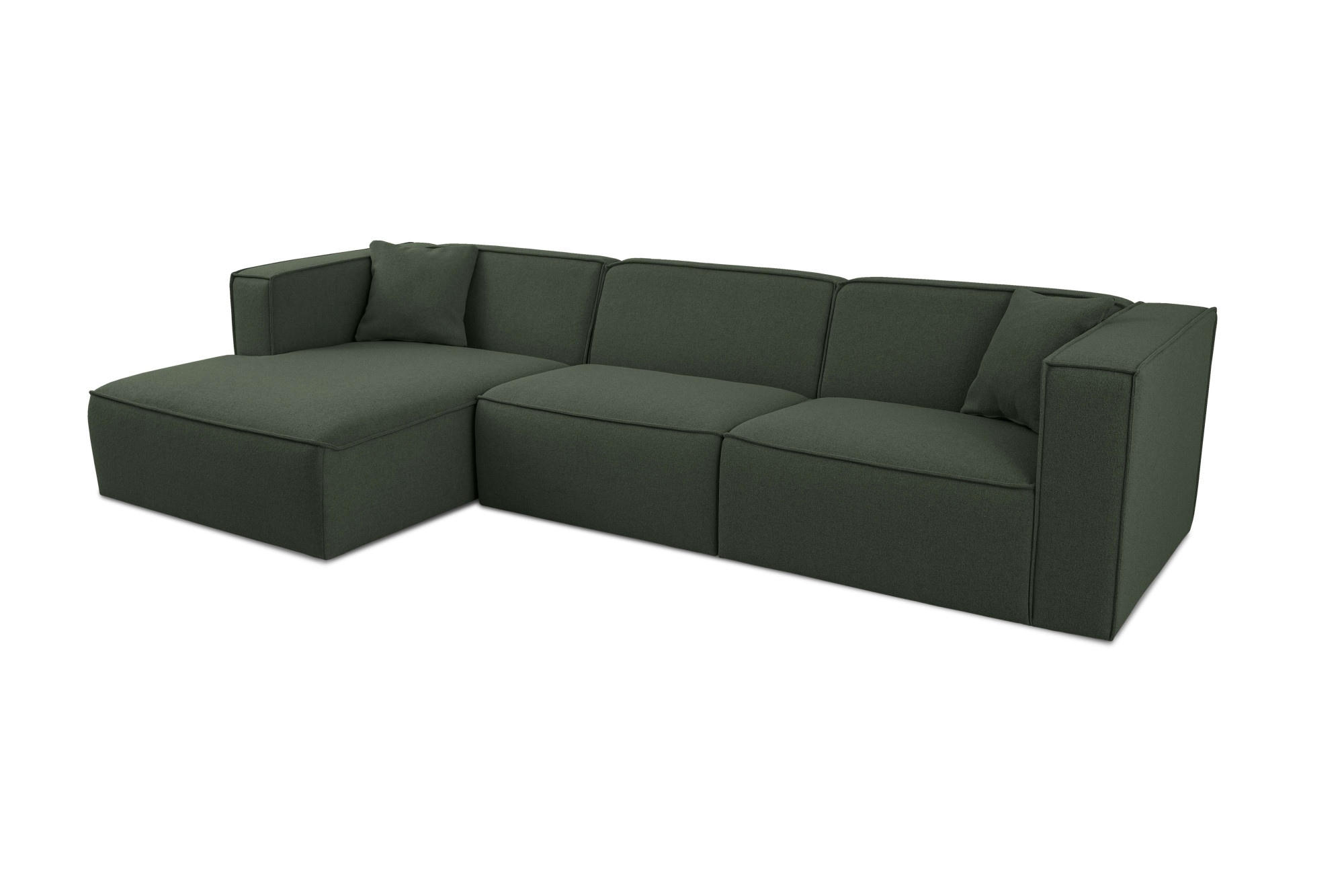 OTTO home Ecksofa »Tammie«, Breite 312 cm, Webstoff fein, bodentief, mit Wellenunterfederung