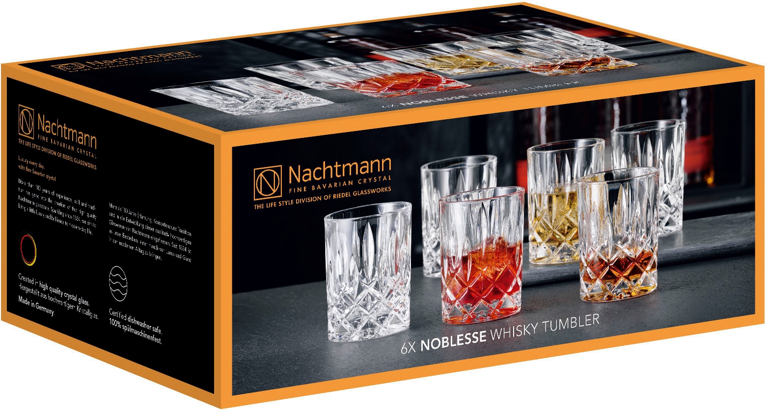 Nachtmann Whiskyglas »Noblesse«, (Set, 6 tlg.), Made in Germany, 295 ml, 6-teilig