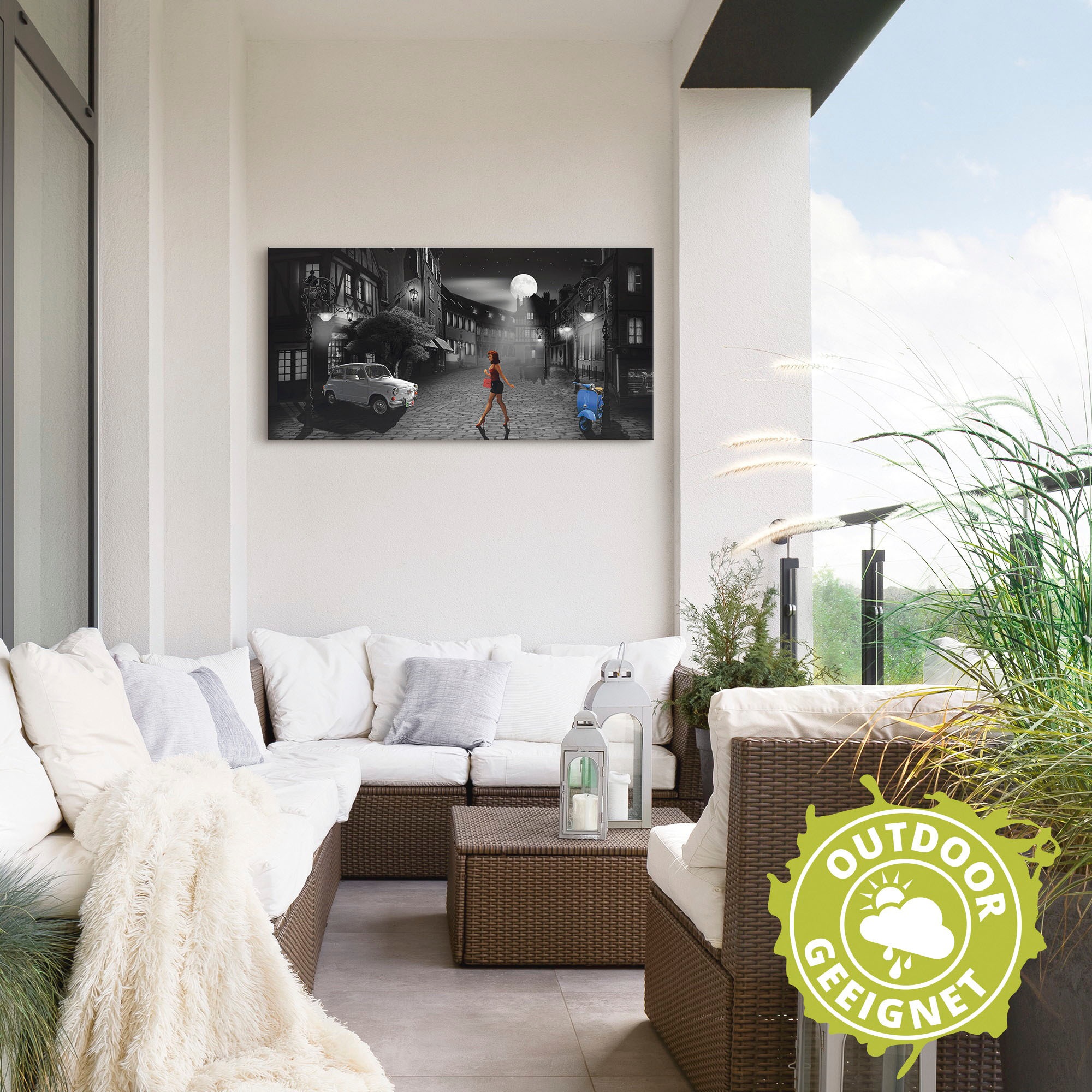 Artland Wandbild »Feierabend in bella Italia«, Frau, (1 St.), als Alubild, Outdoorbild, Leinwandbild, Poster, Wandaufkleber