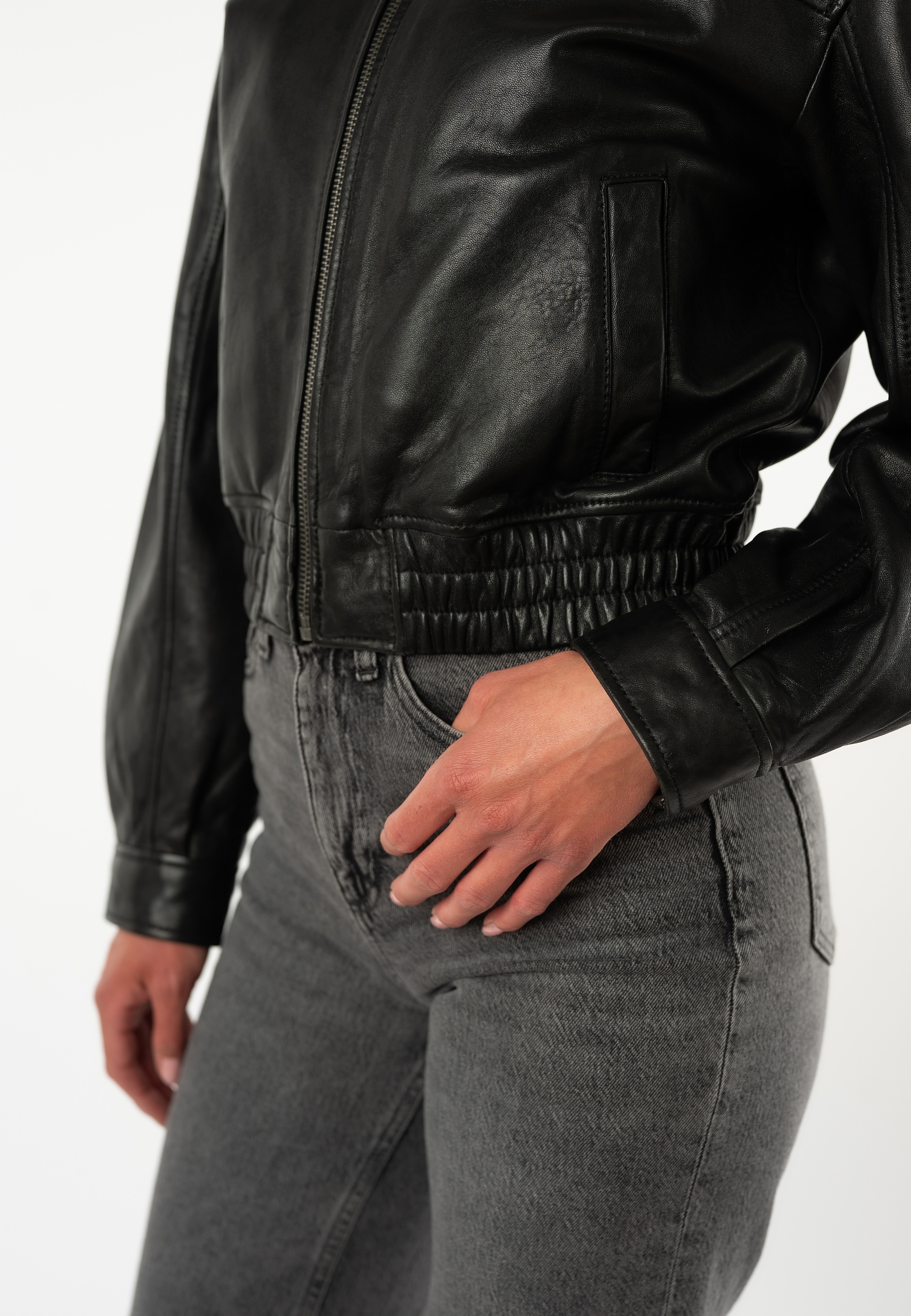 Mauritius Lederjacke »MWMarcia« mit Umlegekragen, kurze Passform