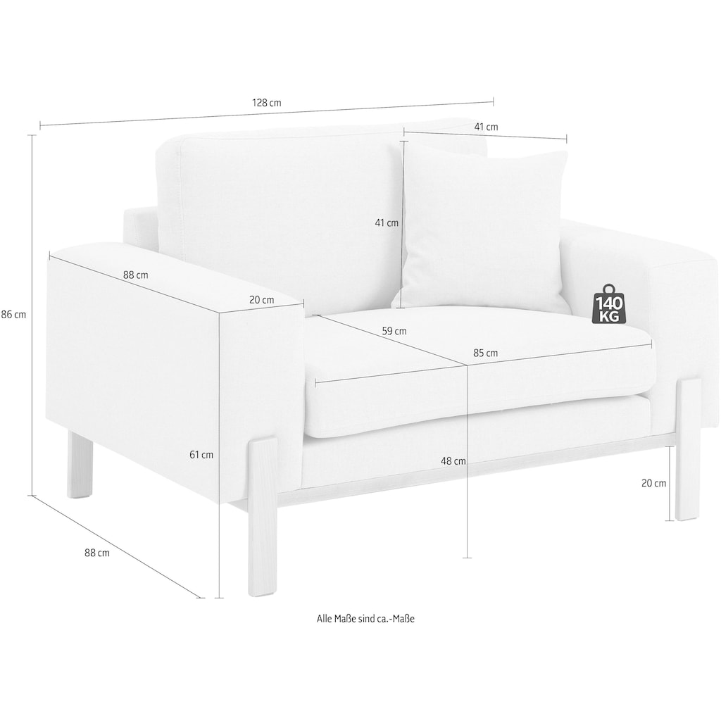 OTTO products Loveseat »Hanne«, Verschiedene Bezugsqualitäten: Baumwolle, recyceltes Polyester