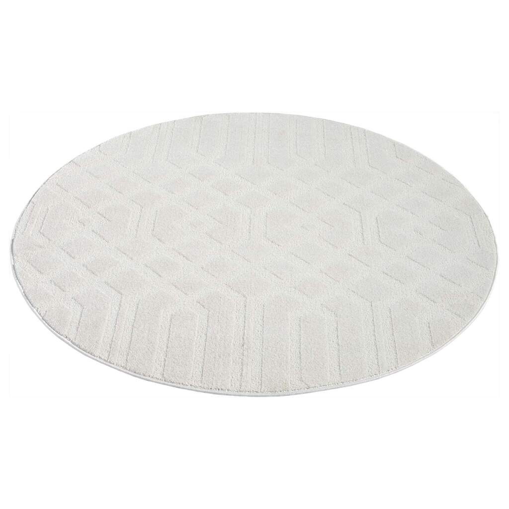Carpet City Teppich »FLAIR138«, rund, 11 mm Höhe, Kurzflor-Teppich, Skandi-Stil, Wohnzimmer