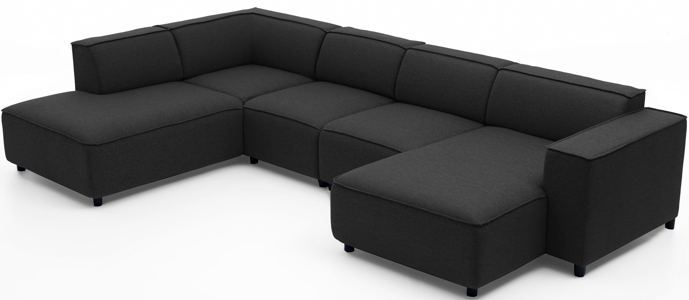 ATLANTIC home collection Wohnlandschaft »Bulky U-Form«, in U-Form und XXL Sitzfläche, modular aufgebaut