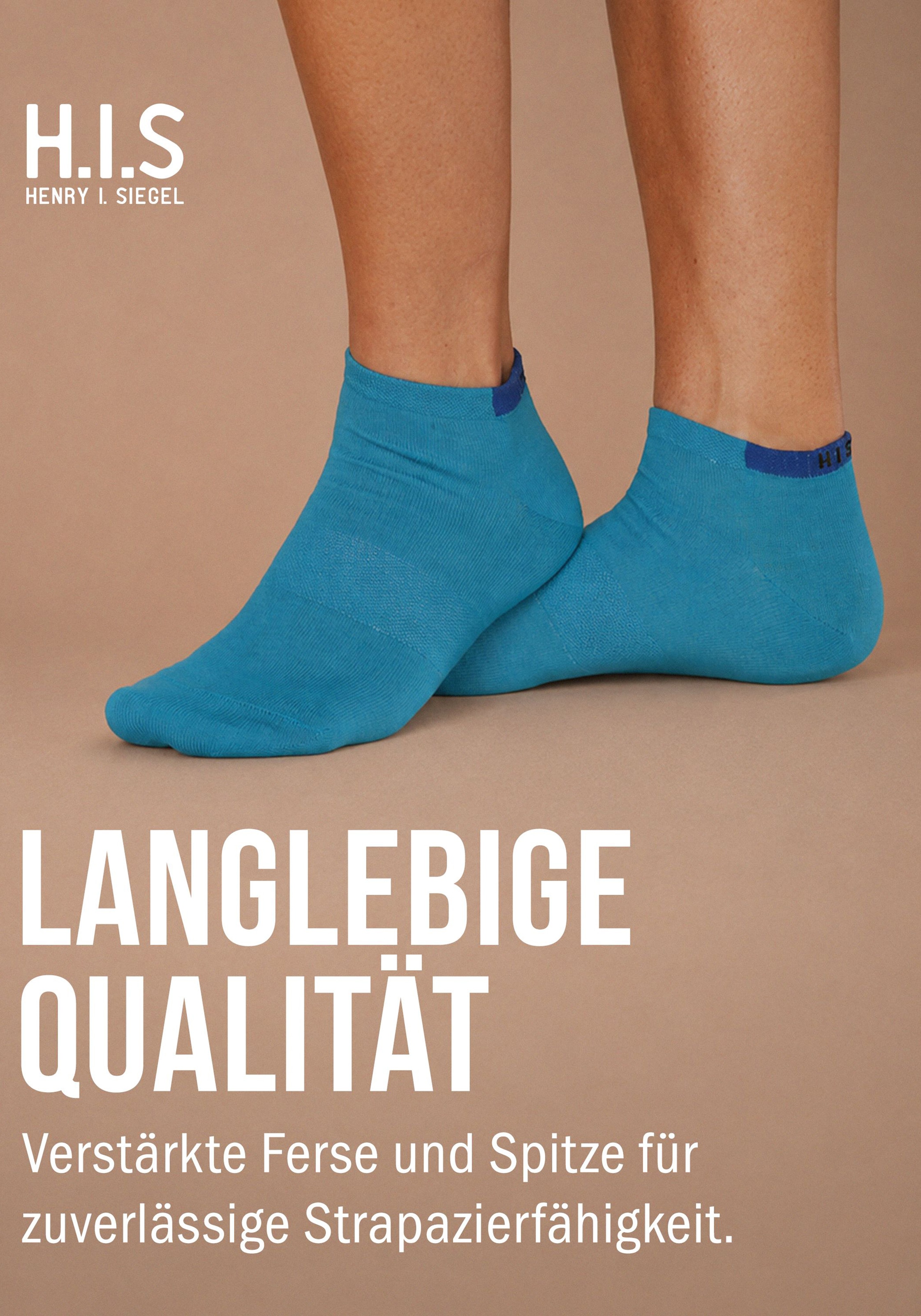 H.I.S Sneakersocken »Sneaker Socken Herren Damen, Kurzschaft Socken« Packung, 10 Stk. tlg. mit verstärkten Belastungszonen