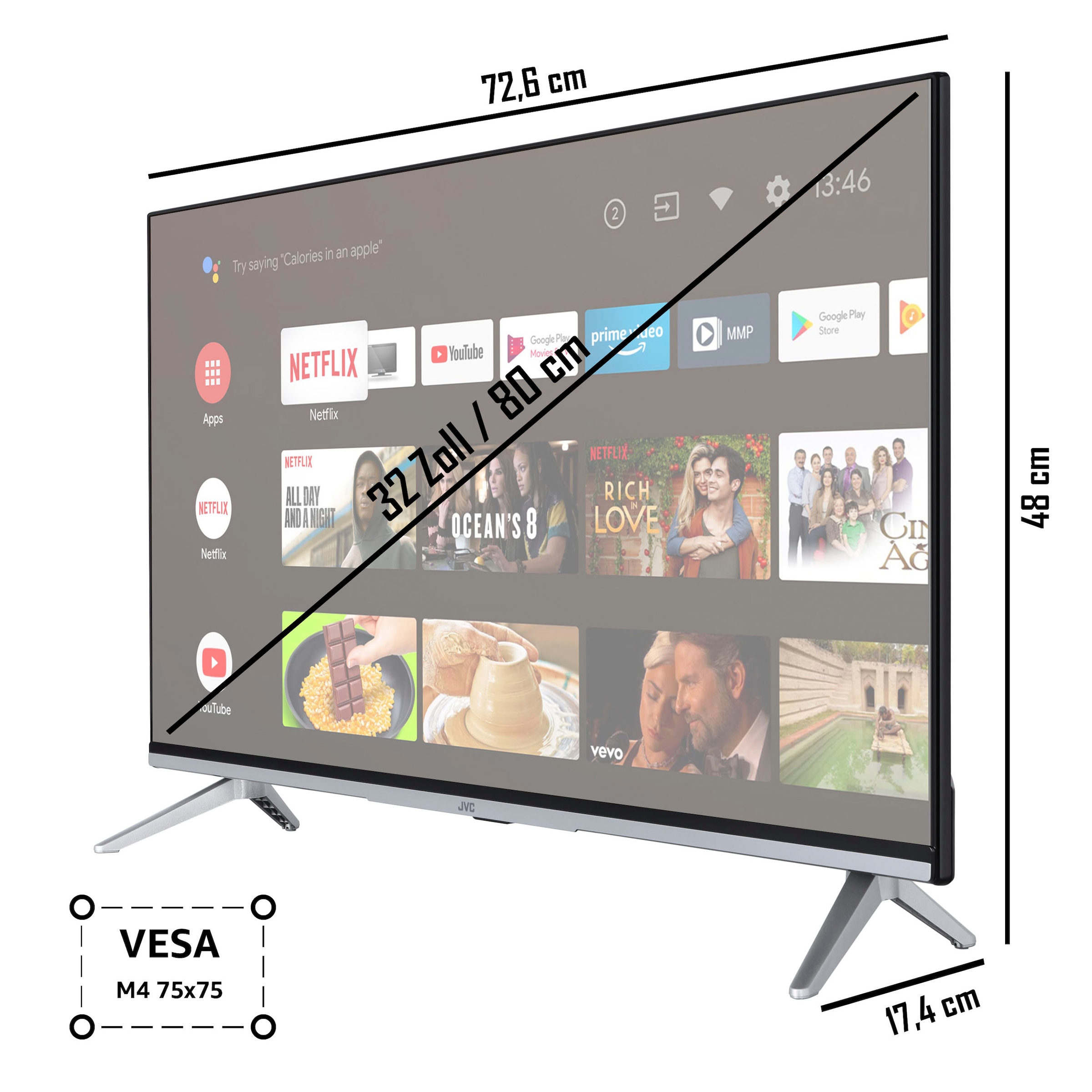 JVC LED-Fernseher »LT-32VAF5355«, Full HD, Smart-TV-Android TV