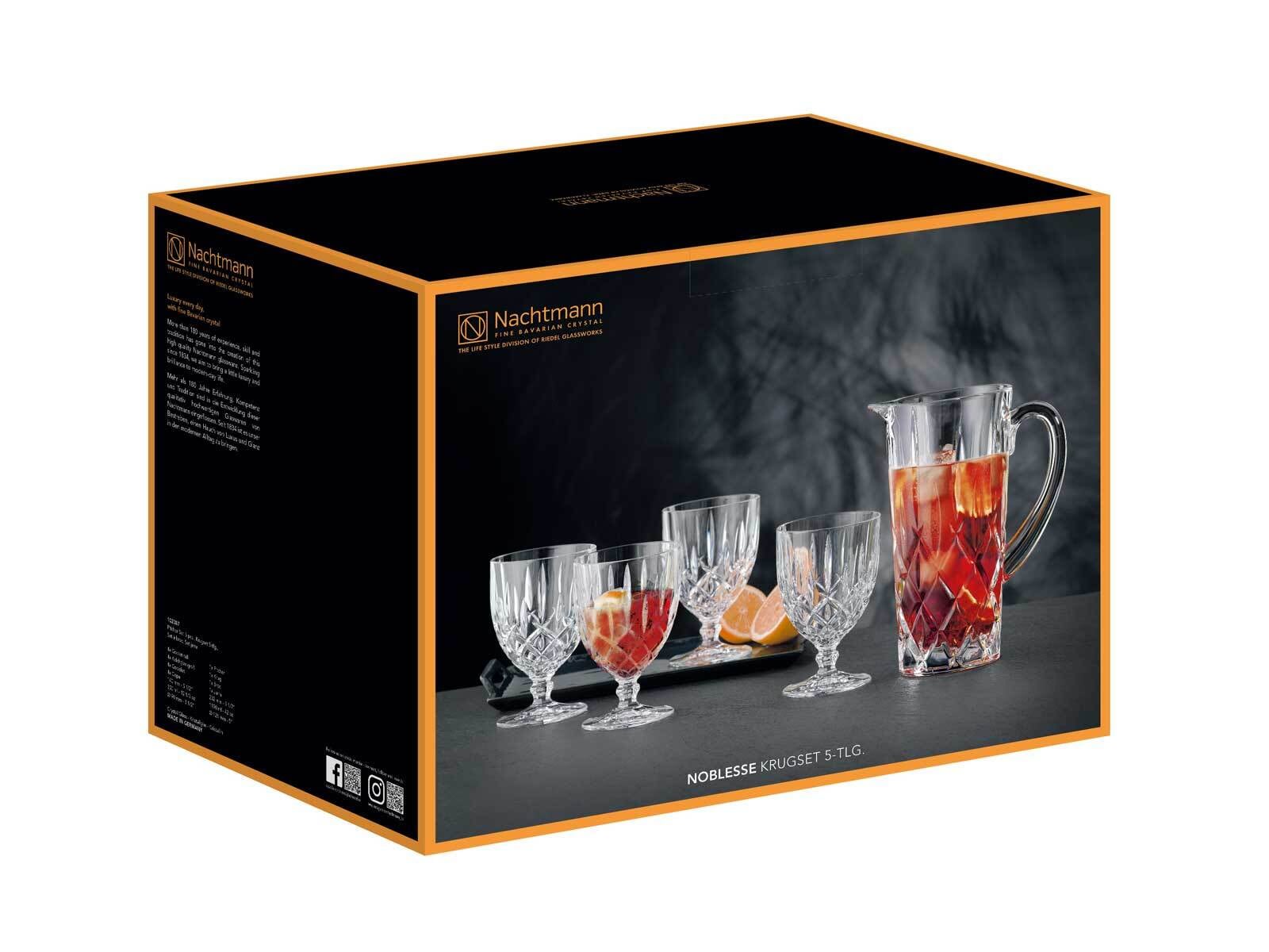 Nachtmann Gläser-Set "Krugset Noblesse 5er Set transparent" Erhöhte Bruchfestigkeit, Kristallglas, spülmaschinenfest