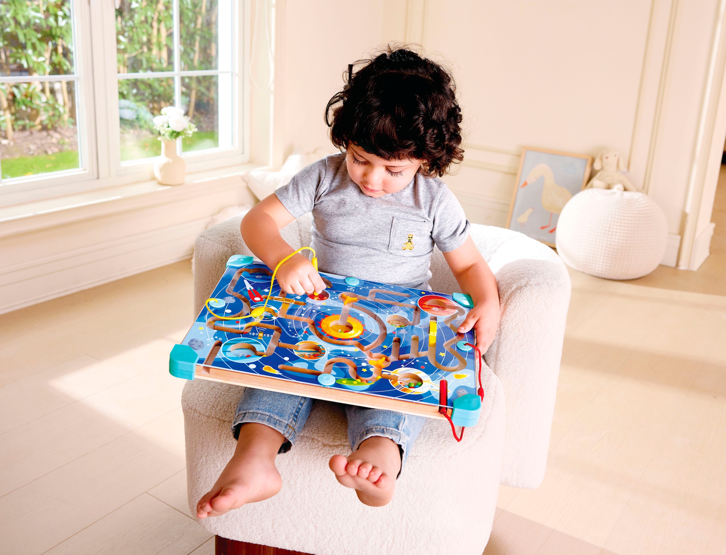 Hape Spielcenter »Labyrinth- & Tangram-Tafel „Weltraum”«