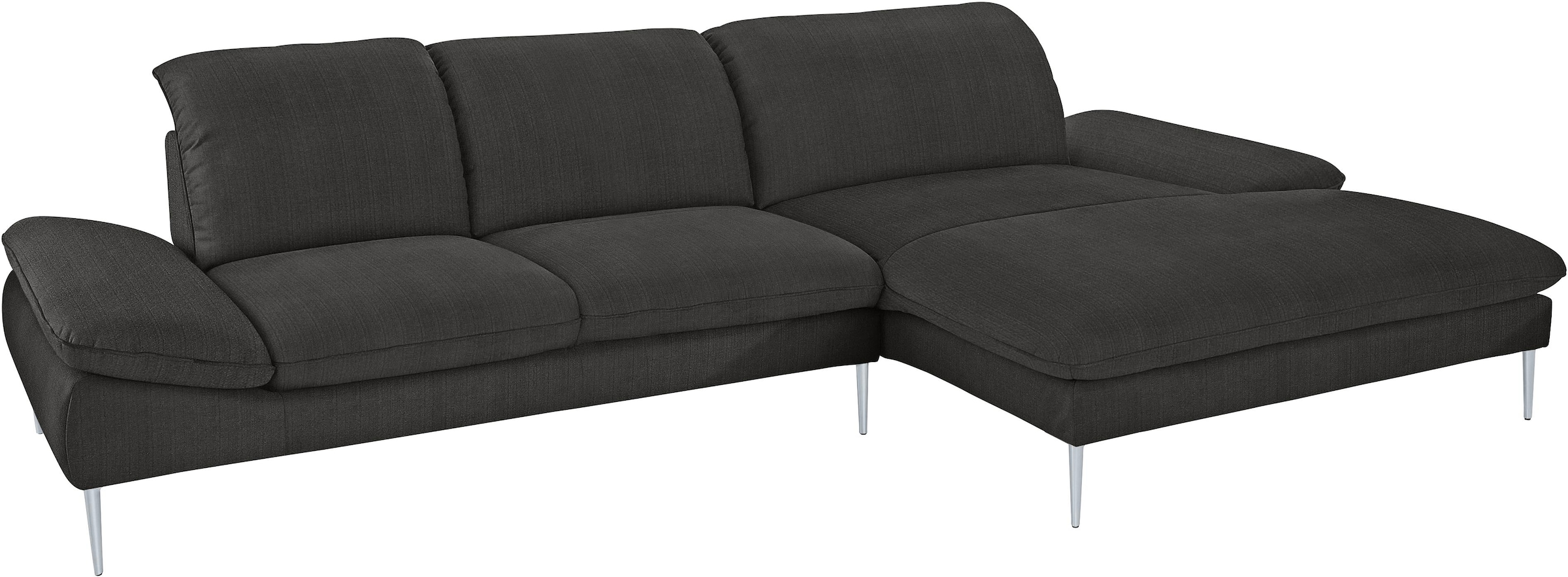 W.SCHILLIG Ecksofa »enjoy&MORE, Designsofa, bequem, zeitlos und elegant, L-Form«, mit Sitztiefenverstellung, Füße silber matt, Breite 340 cm