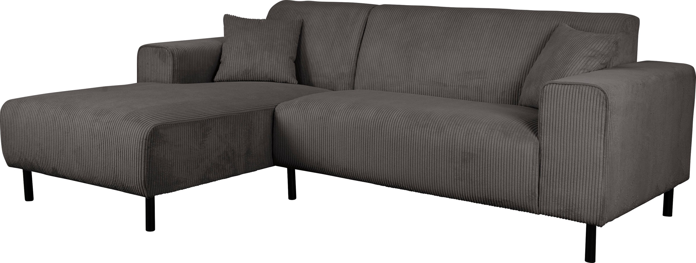 Home affaire Ecksofa »ARROS L-Form mit Wellenunterfederung, Maße B/T/H: 235/163/81 cm«, incl. Zierkissen, mit Recamiere rechts/links bestellbar, auch in Cord