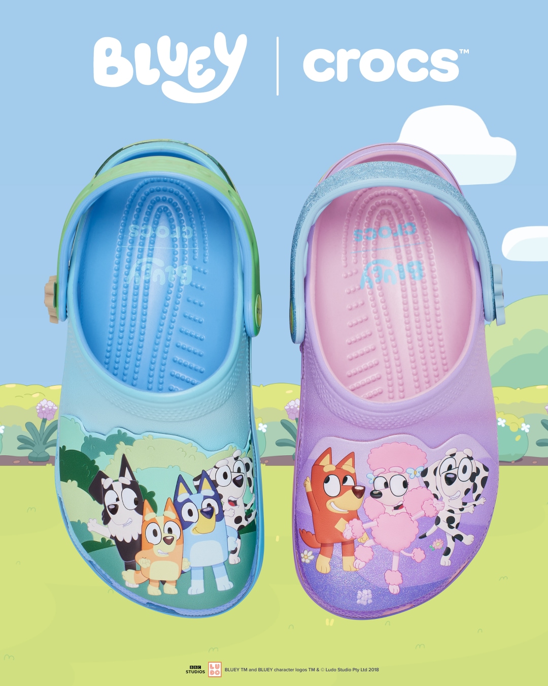 Crocs Clog »Bluey Multi Pink Classic«  Strandschuh, Sommerschuh, Hausschuh mit süßen Tiermotiven