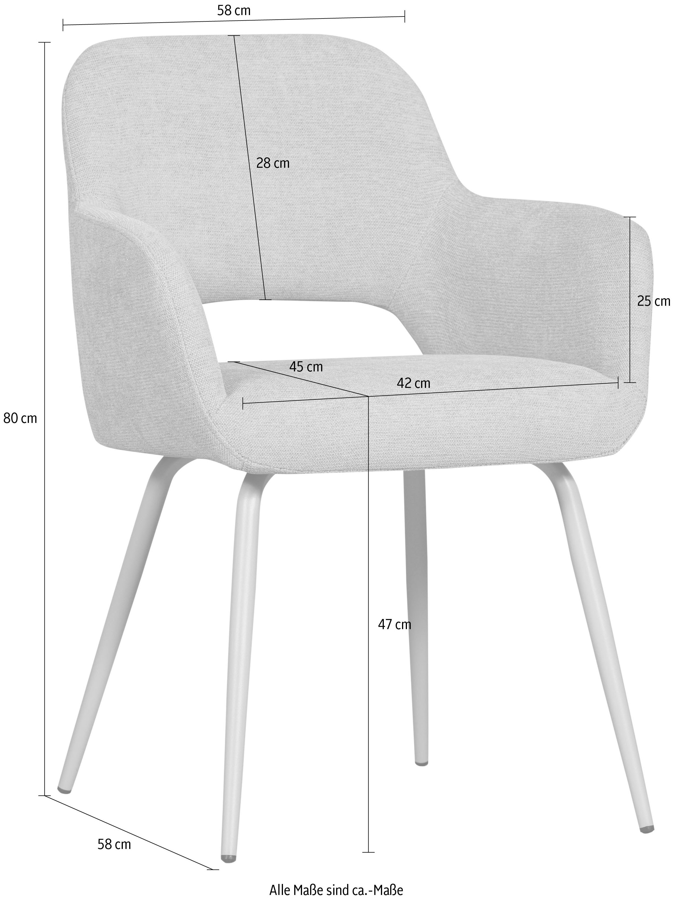 WOOOD Esszimmerstuhl »Jenny«, (Set), 2 St., gepolstert, 4-Fuß-Gestell, H 80 cm x B 58 cm
