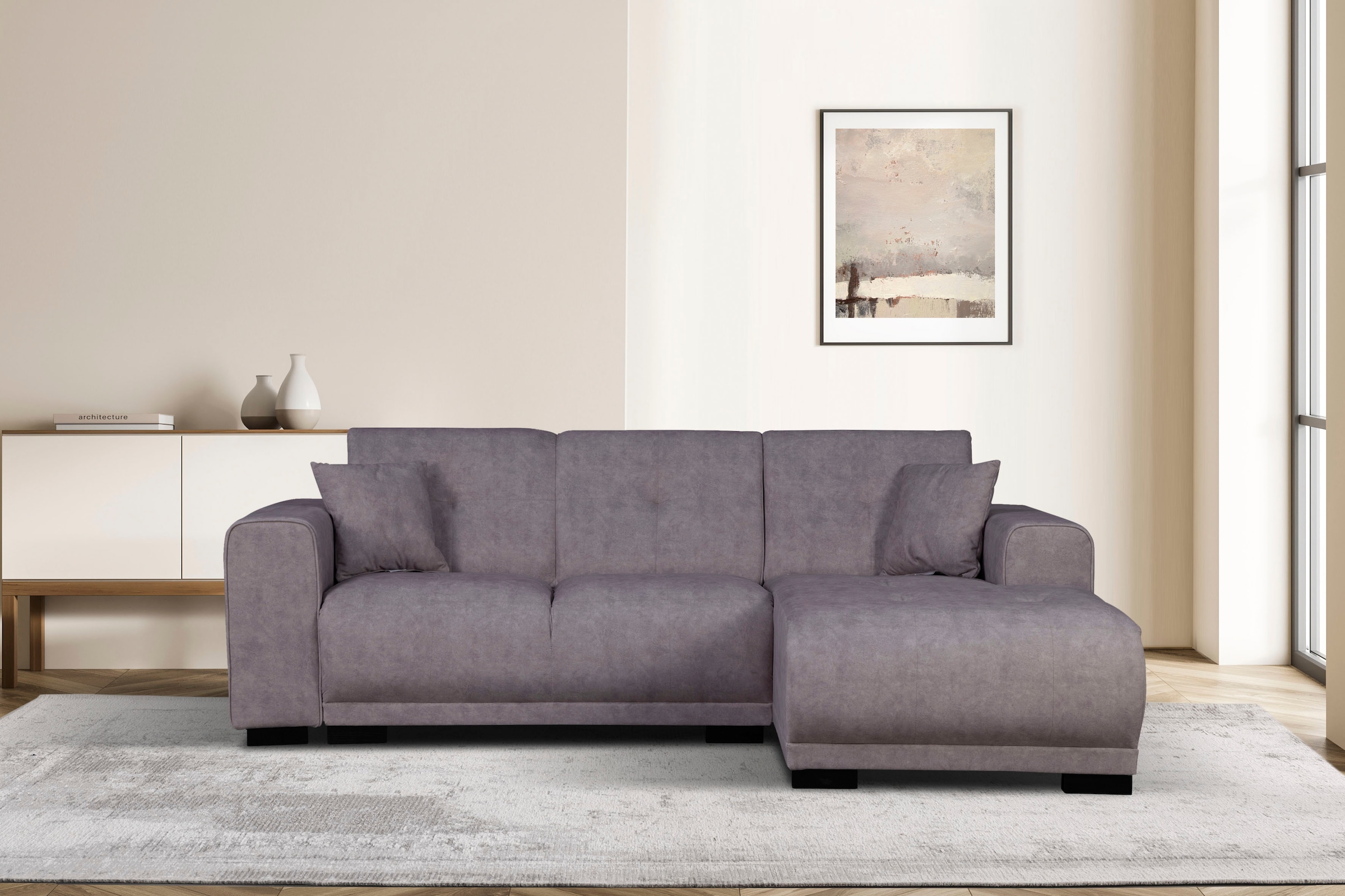 Home affaire Ecksofa »Langeland L-Form« incl. 2 Zierkissen, Recamiere wahlweise links oder rechts