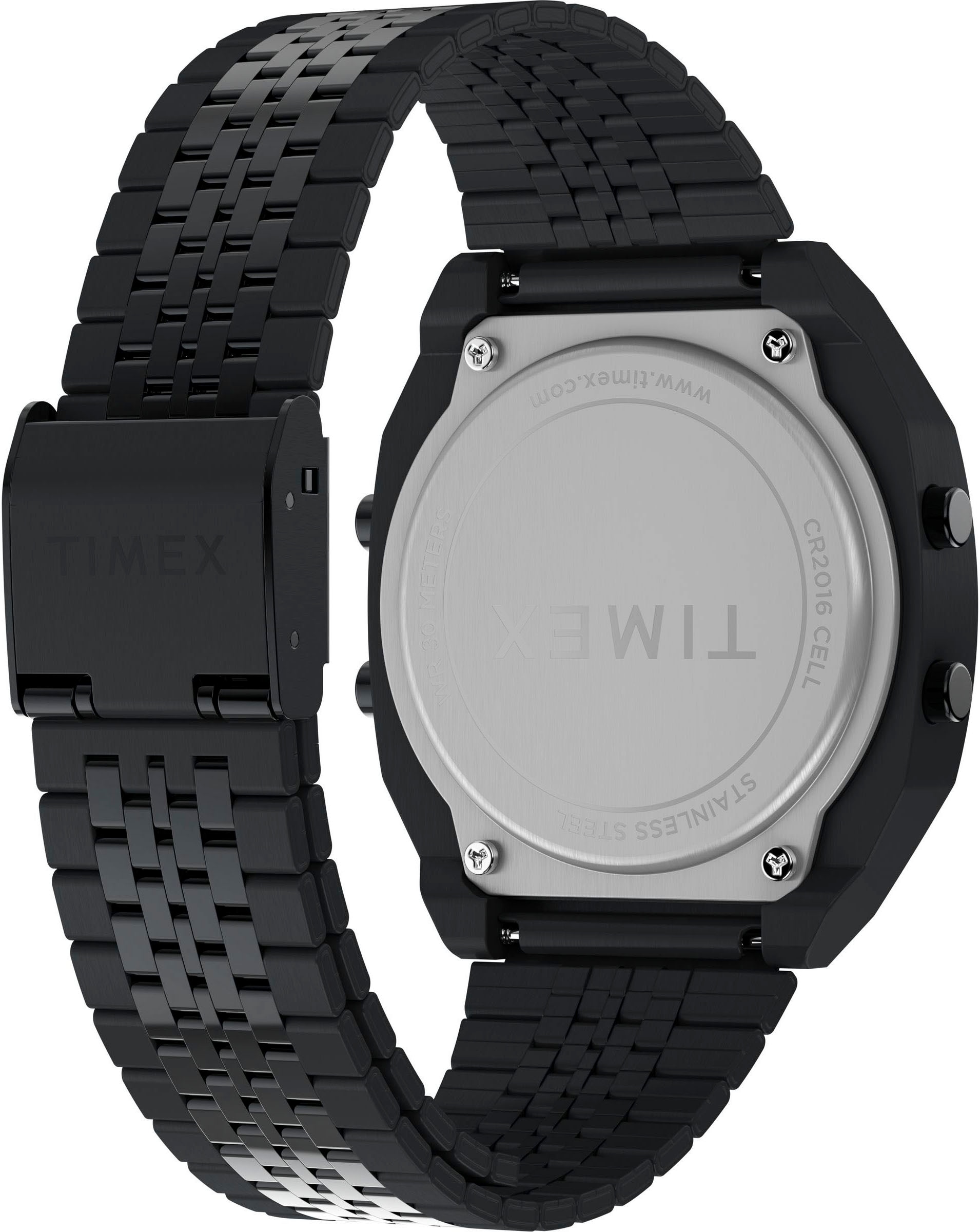 Timex Digitaluhr »TIMEX LAB TIMEX 80«, Quarzuhr, Armbanduhr, Herrenuhr,Edelstahlarmband