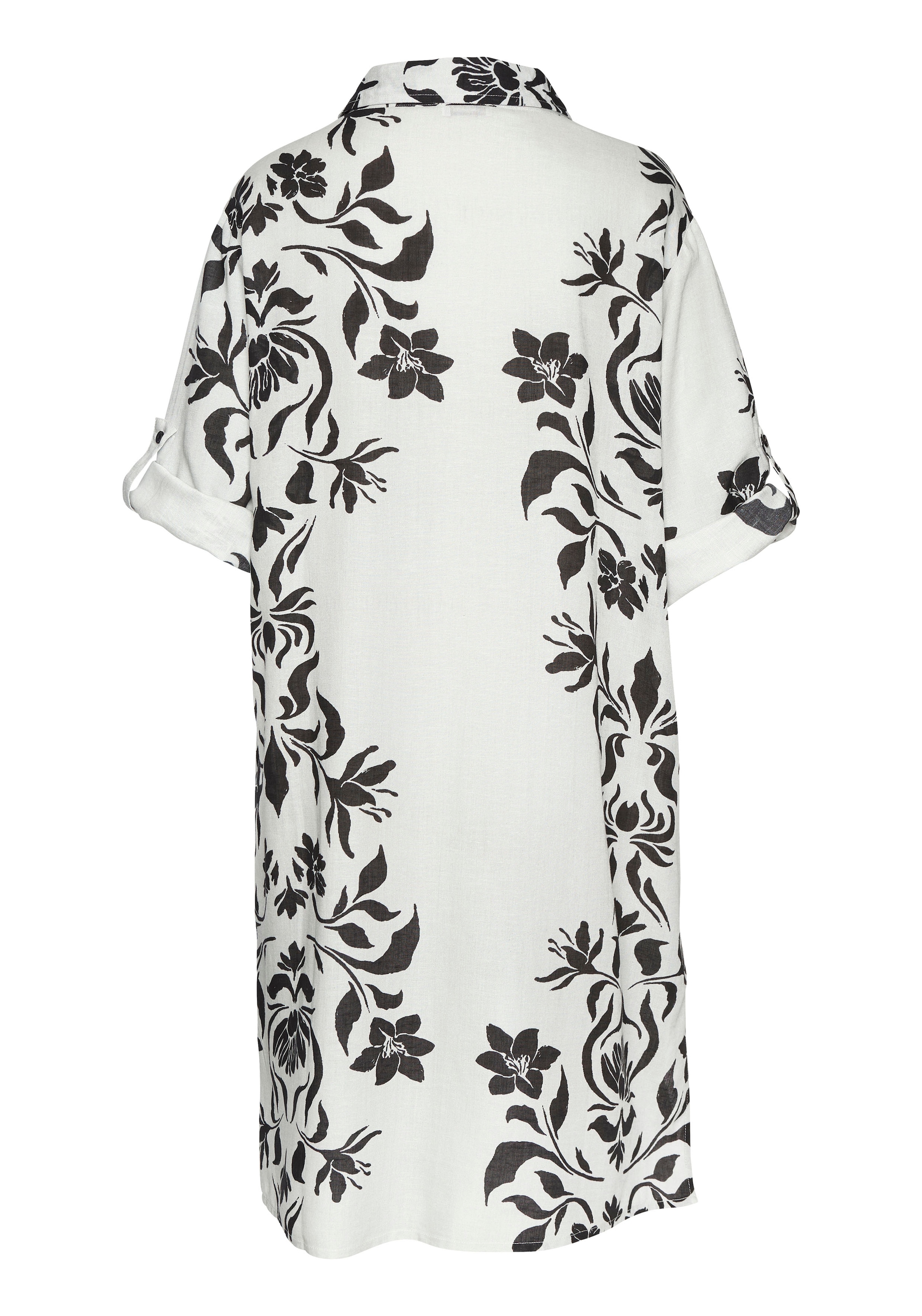 LASCANA Longbluse, aus weicher Webware mit Leinenanteil, sommerliches Blusenkleid