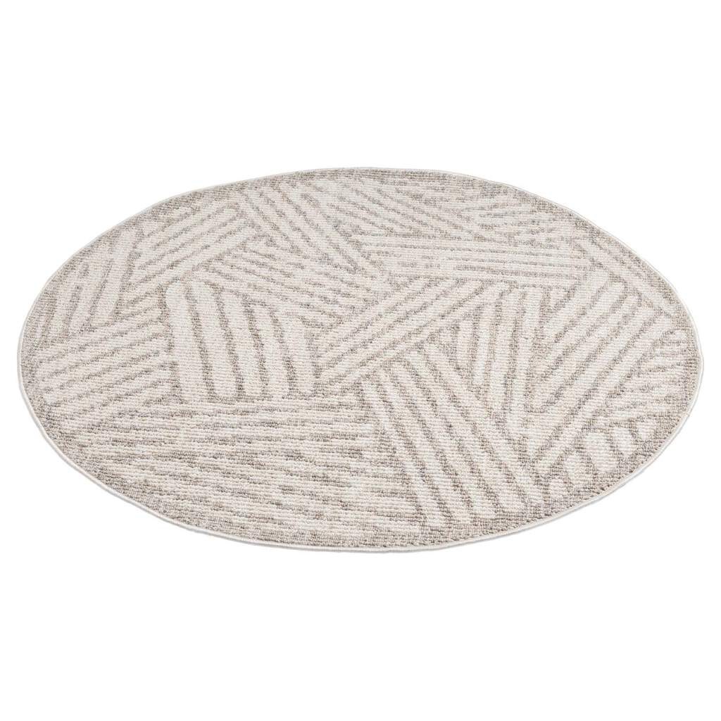 Carpet City Teppich »CLASICO 9161«, rund, 11 mm Höhe, Kurzflor, Hochtief-Muster, Boho, Wohnzimmer