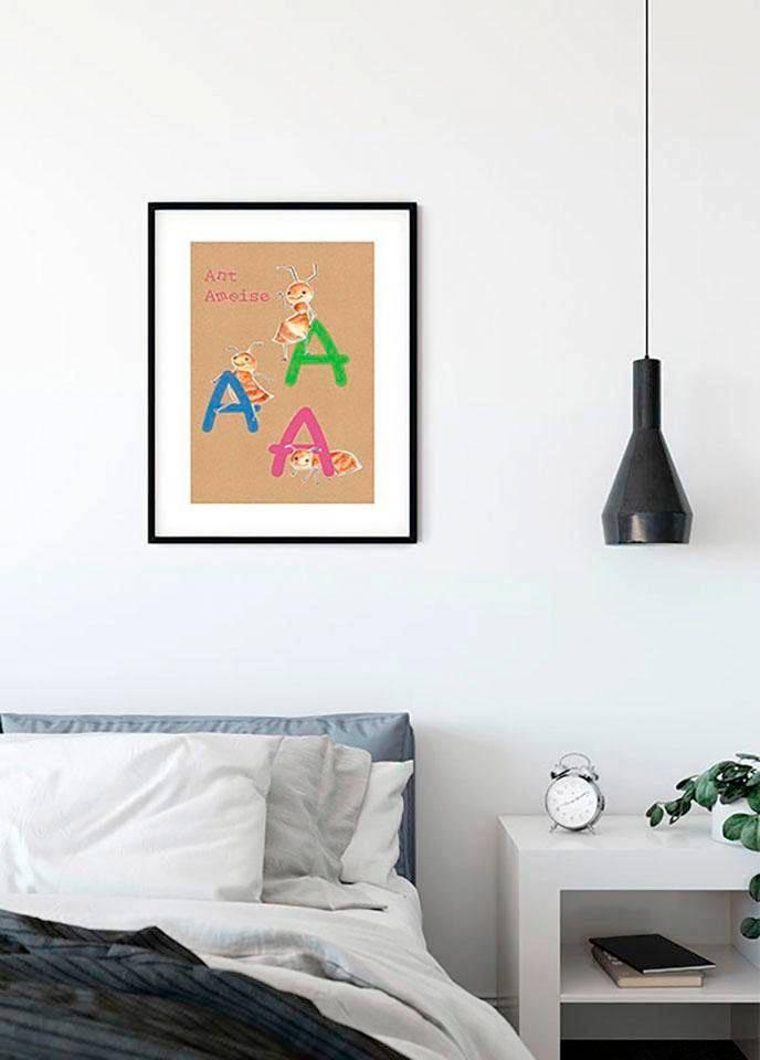 Komar Bild »ABC Animal A«, Buchstaben, (1 St.), Wandbild zur Dekoration - ohne Rahmen