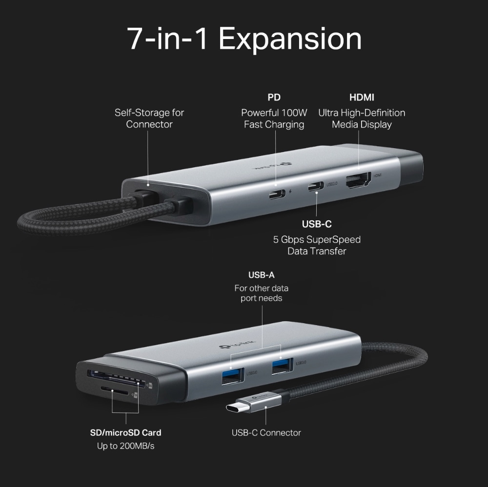 TP-Link Laptop-Dockingstation »UH7020C USB Type-C 7-in-1 Hub«