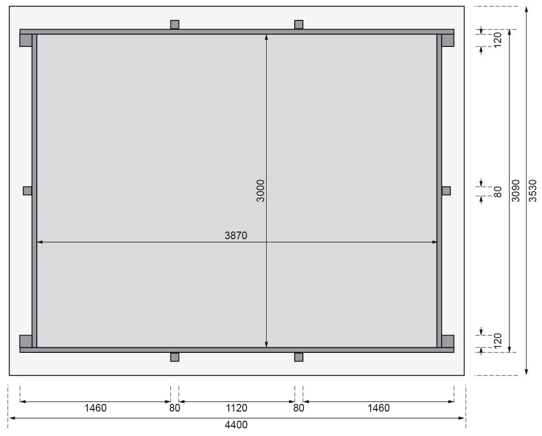 Karibu Rechteckpool »Holzpool Roma BxLxH: 353x400x124 cm«, (Set, 6 tlg.), 44 mm kesseldruckimprägniertes Fichtenholz