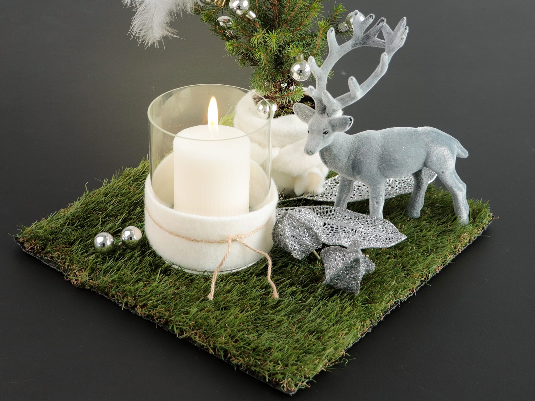 Primaflor-Ideen in Textil Platzset Deko-Matte in Gras-Optik, Größe 33x33 cm