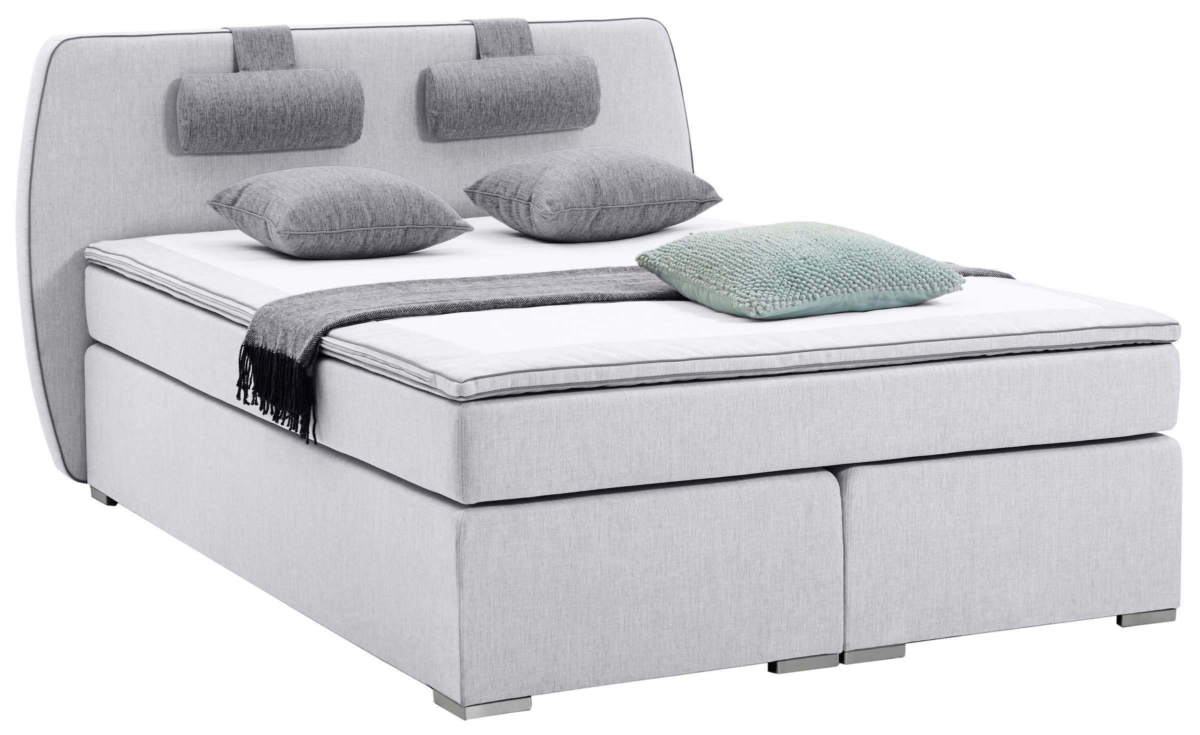 ATLANTIC home collection Boxspringbett »Rex« mit Topper und verstellbaren Nackenkissen