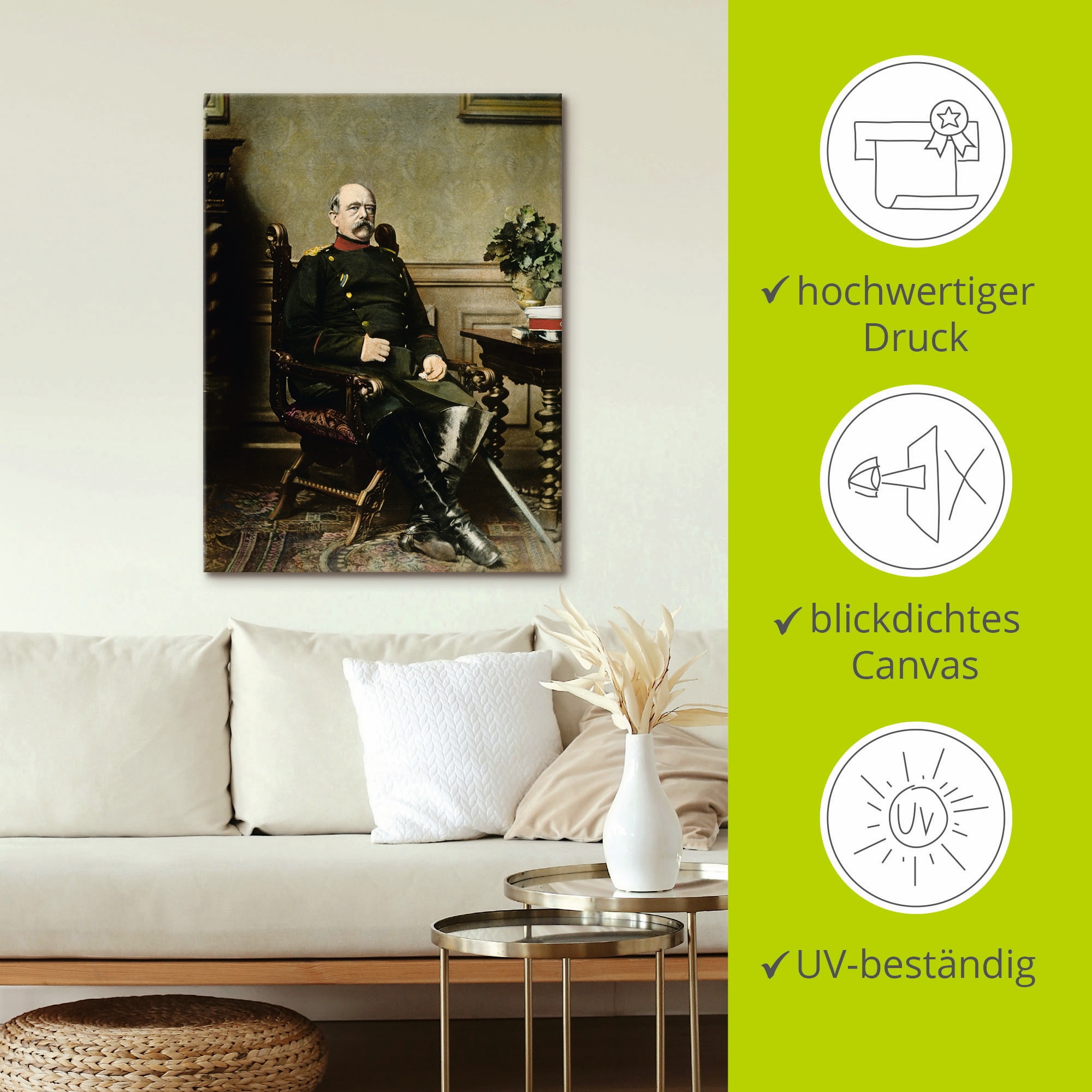 Artland Wandbild »Otto von Bismarck«, Menschen, (1 St.), als Leinwandbild, Poster in verschied. Größen