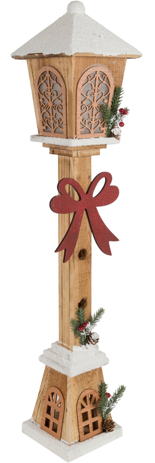 Myflair Möbel & Accessoires LED Laterne "Holzlaterne, 80 cm hoch" Warmweiß mit intergrierter LED-Lichterkette
