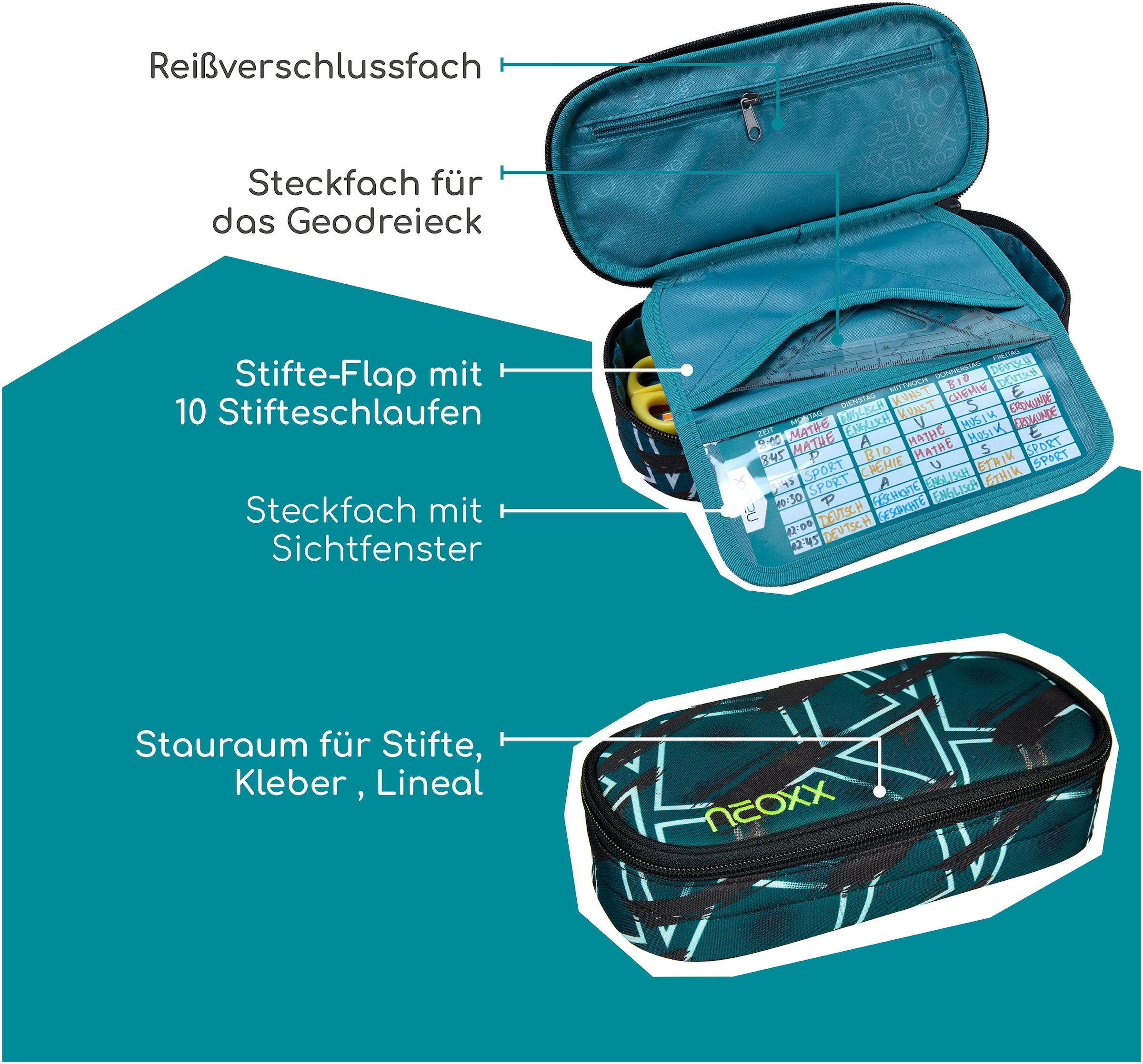 neoxx Schreibgeräteetui »Schlamperbox, Jump, Flash Yourself«, teilweise aus recyceltem Material