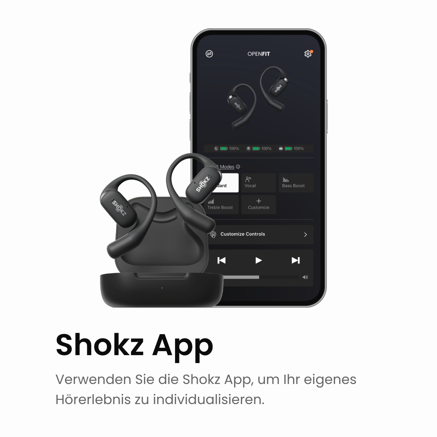 Shokz In-Ear-Kopfhörer »OpenFit«, A2DP Bluetooth, Rauschunterdrückung