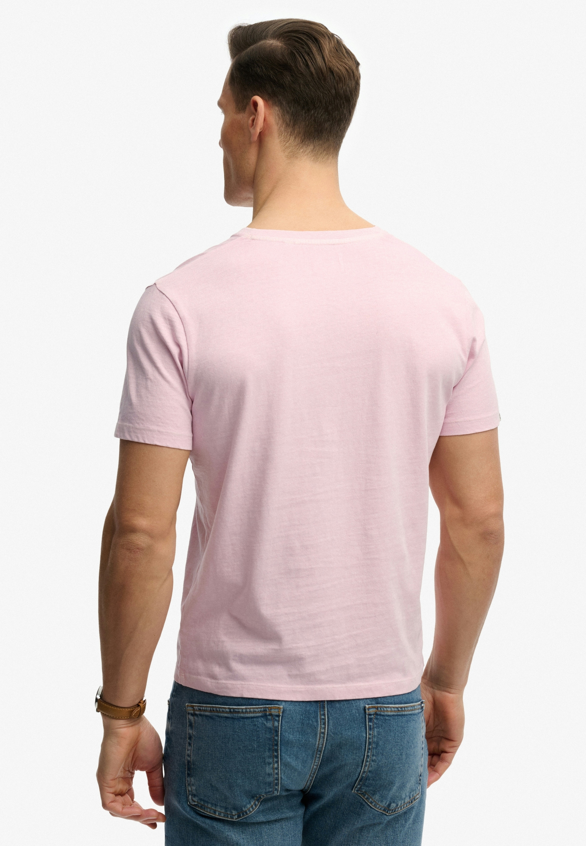 Superdry Rundhalsshirt »CLASSIC COTTON LINEN VEE« aus tollem Baumwoll-Leinen-Mischgewebe