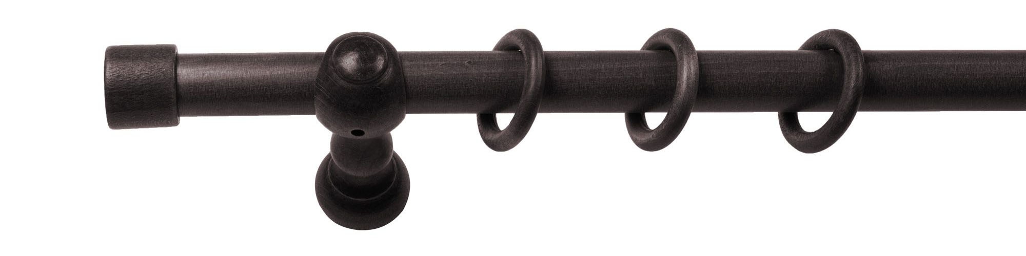 SN DECO GROUP Gardinenstange »Cafiro« 1 läufig-läufig Fixmaß 28 mm, Holz, verschiedene Längen und Farben, Komplettset