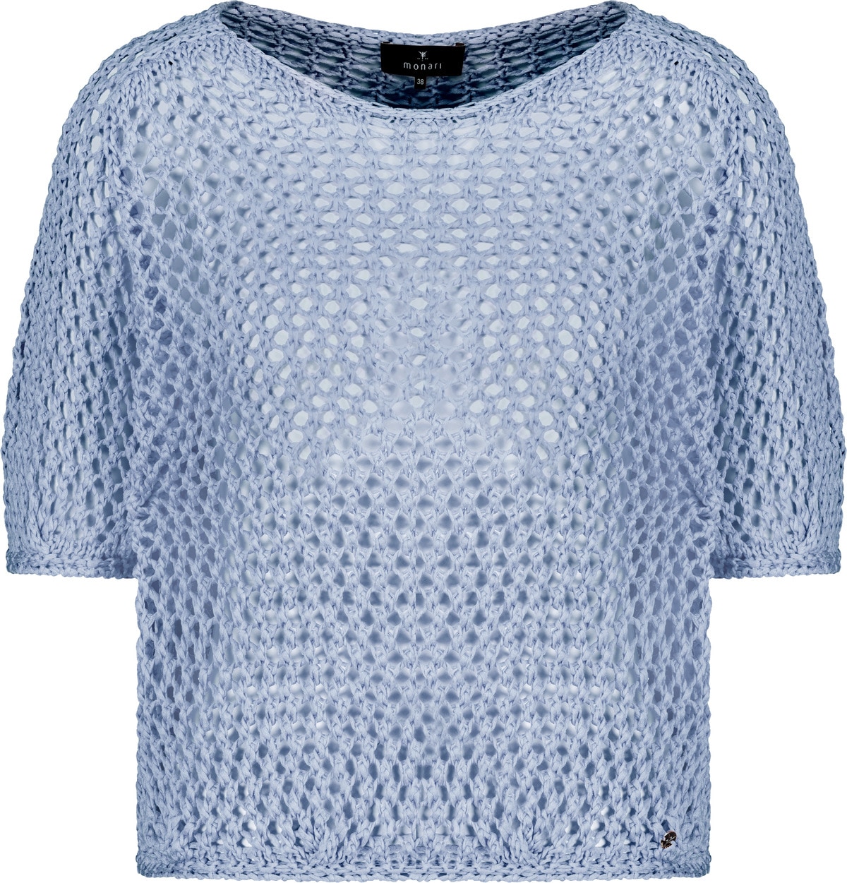 Monari Strickpullover »Pullover Ajour Bändchen«, Mit U-Boot-Ausschnitt