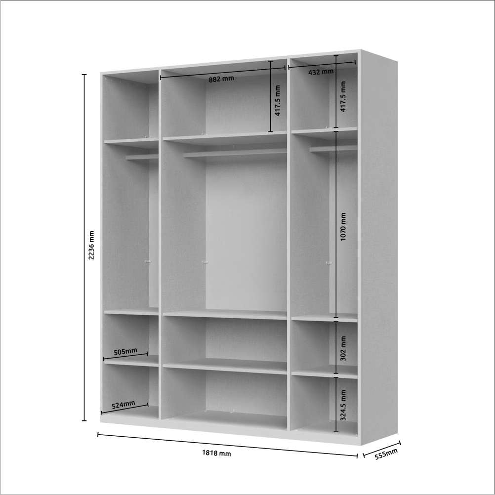 OTTO home Drehtürenschrank »Opera Parsol-Glastüren, LED-Innenbeleuchtung, mit und ohne Kranz« Glastüren, UV-Lack, LED-Innenbeleuchtung, Soft-Close-Funktion