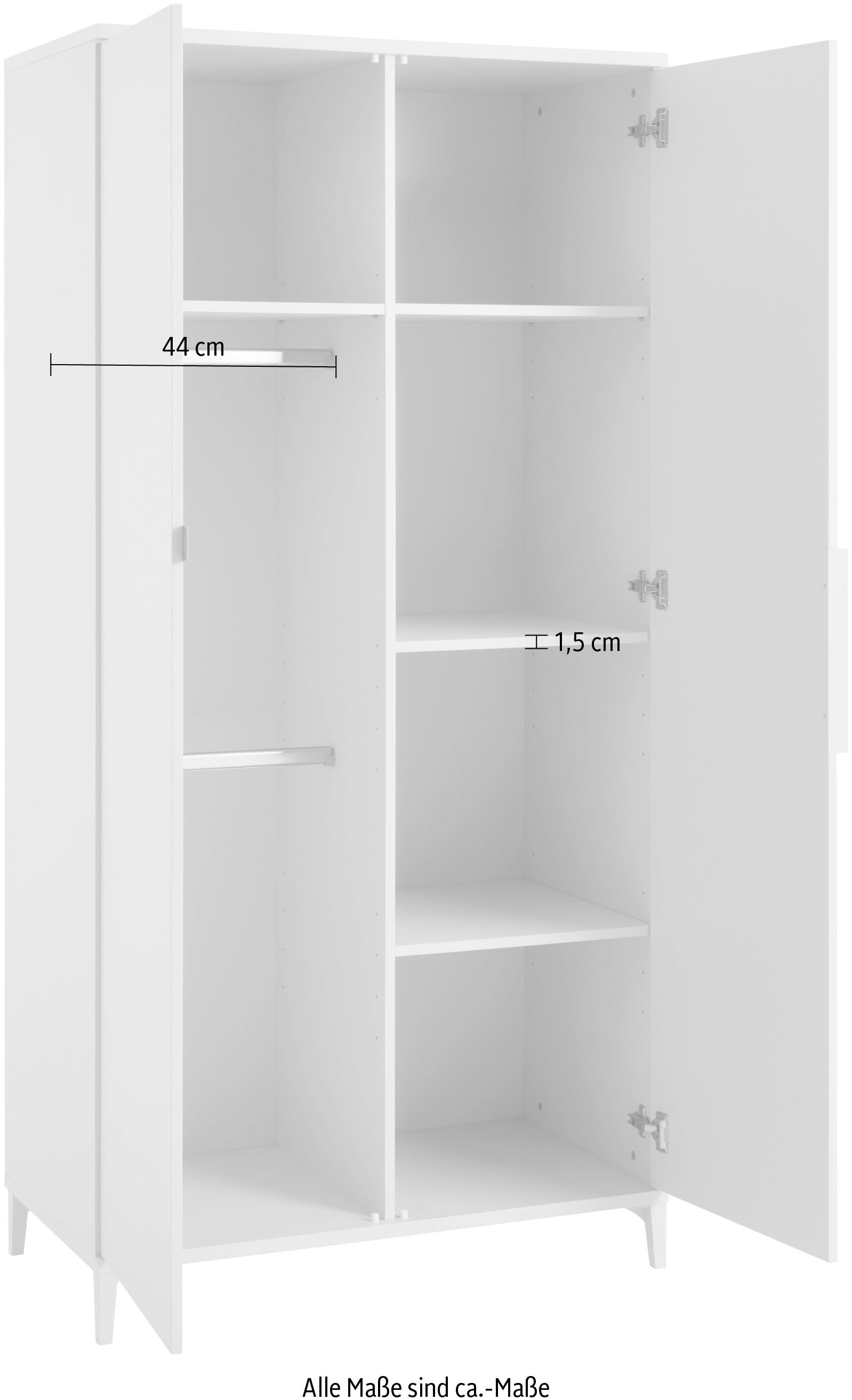 YUNY by PAIDI Kleiderschrank »SISTER LOU inkl. Kleiderstangen und Einlegeböden« Beige, zertifizierte Qualität, Soft-Close