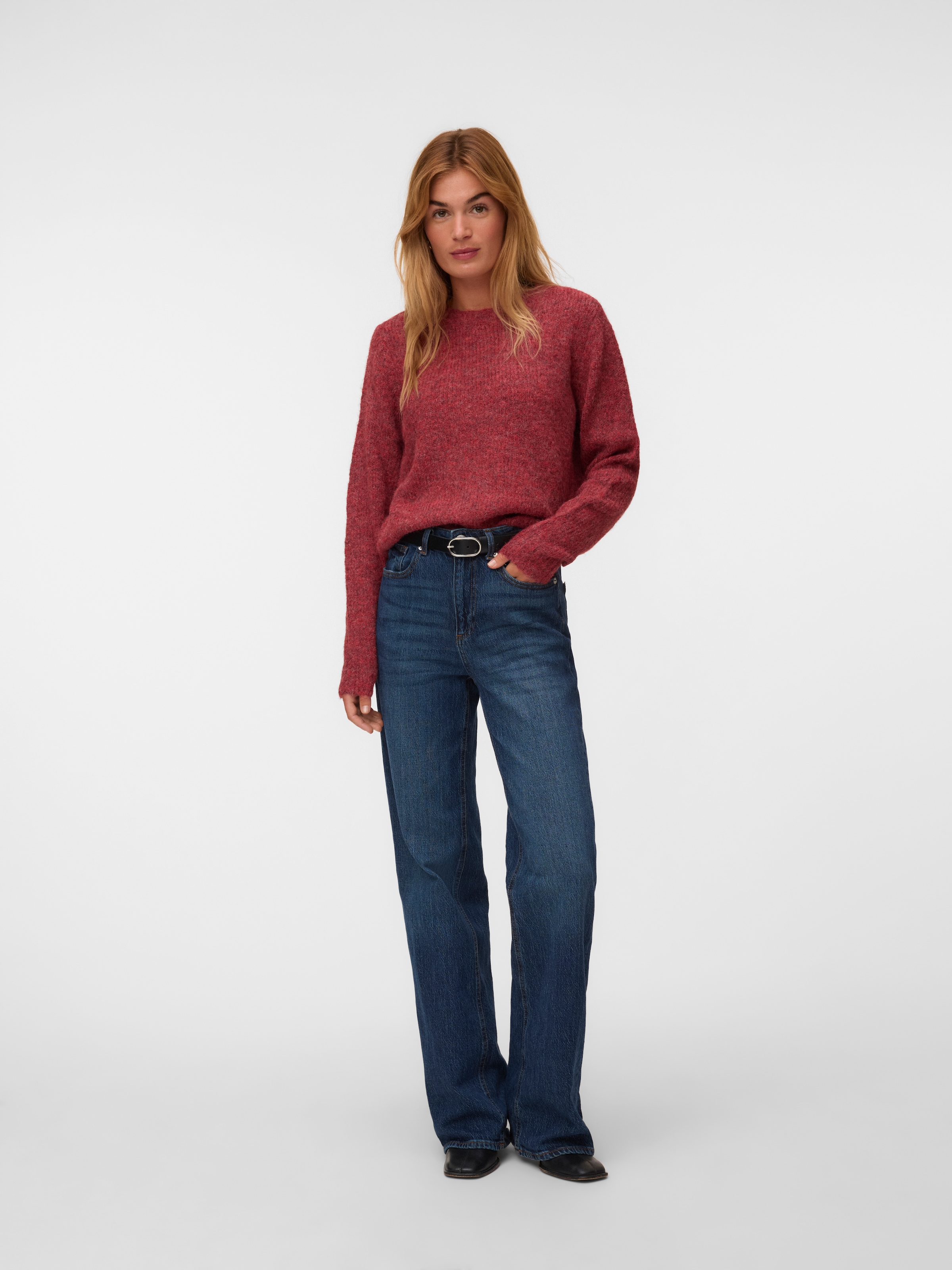 Vero Moda 1100000002199 »VMNOVAH LS O-NECK PULLOVER GA NOOS« Materialmix, regular fit