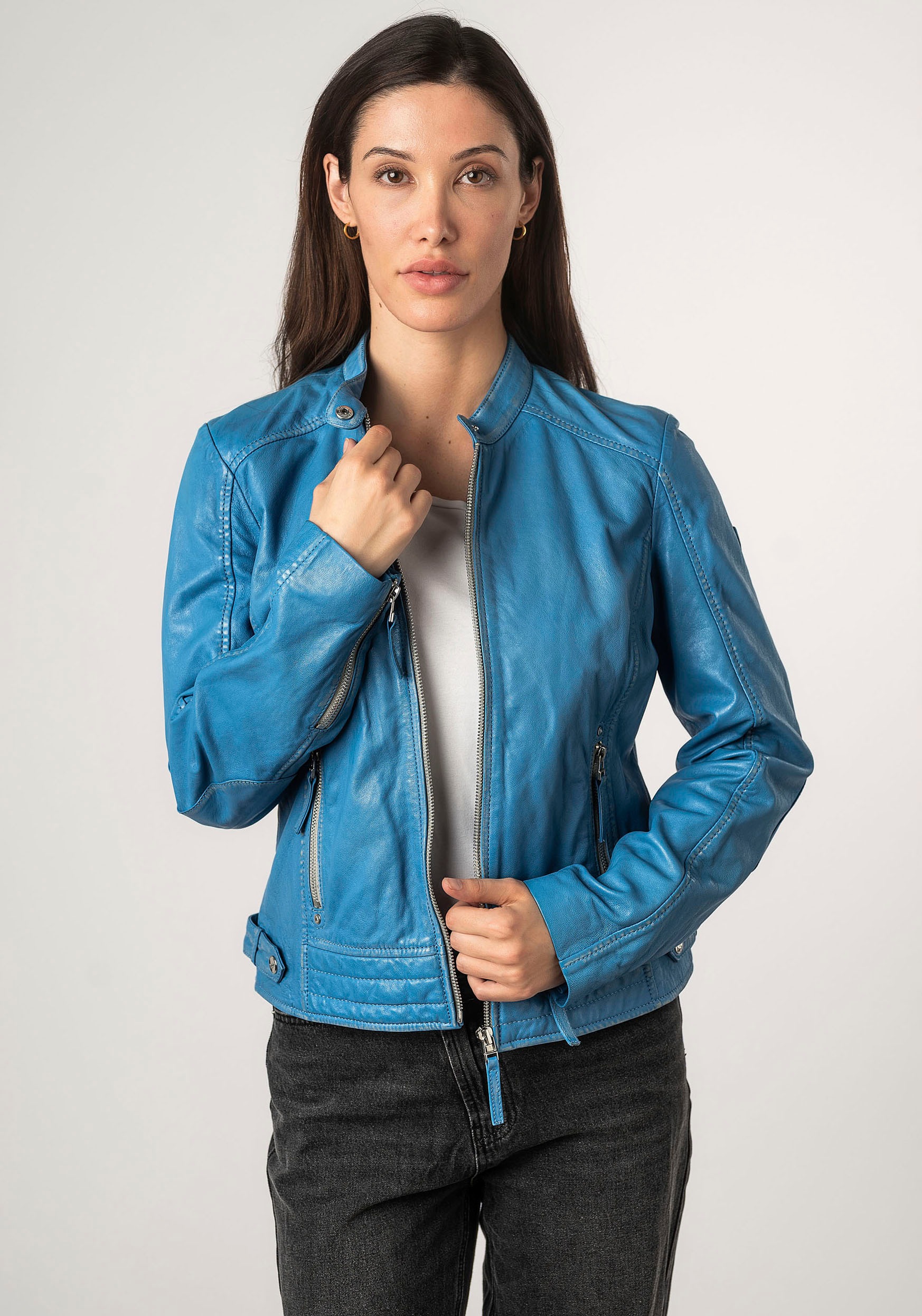 Mauritius Lederjacke »MWFilla«, mit kleinem Stehkragen