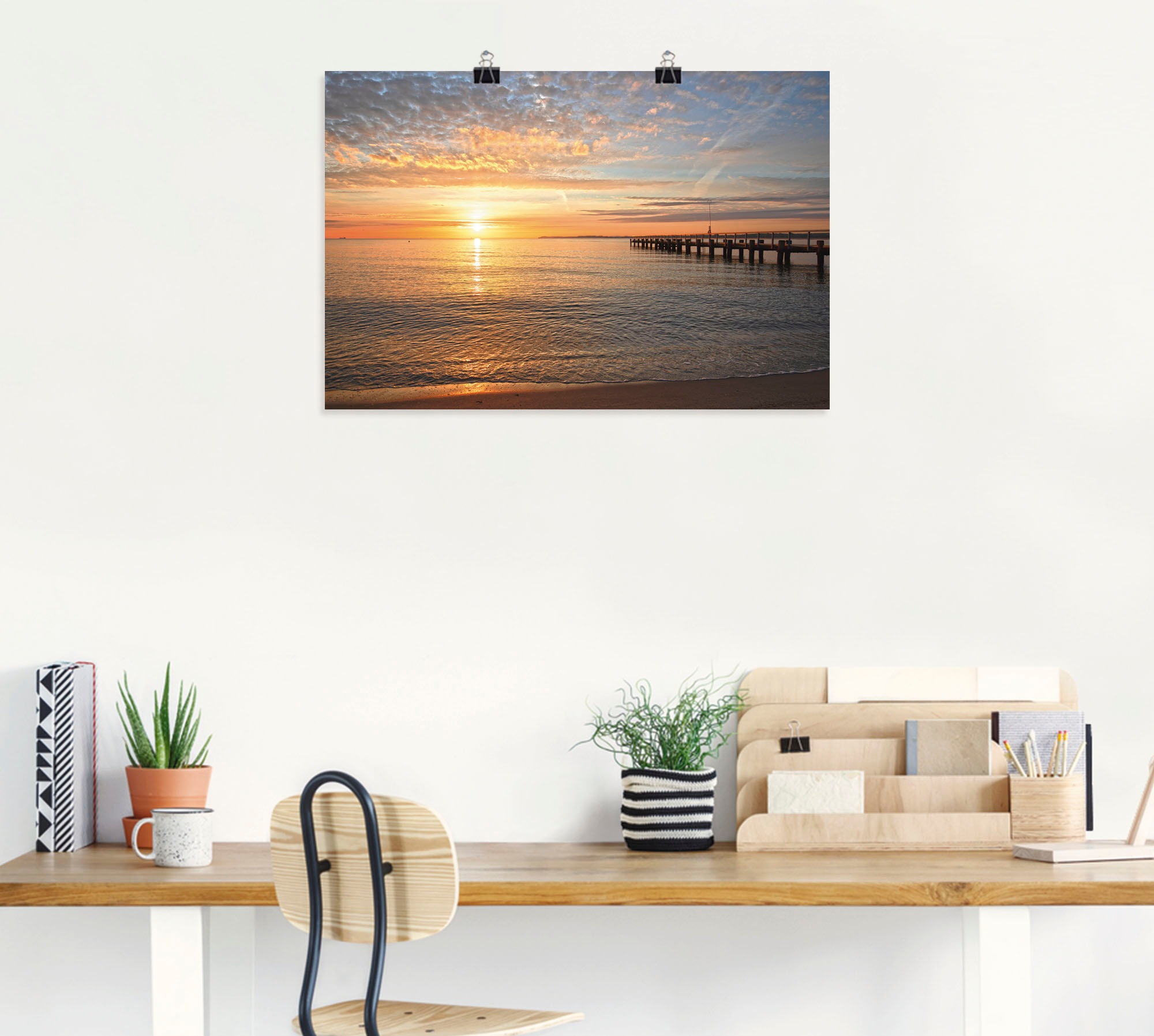 Artland Wandbild »Früh morgens an der Ostsee«, Bilder vom Sonnenuntergang & -aufgang, (1 St.), als Alubild, Outdoorbild, Leinwandbild, Poster, Wandaufkleber
