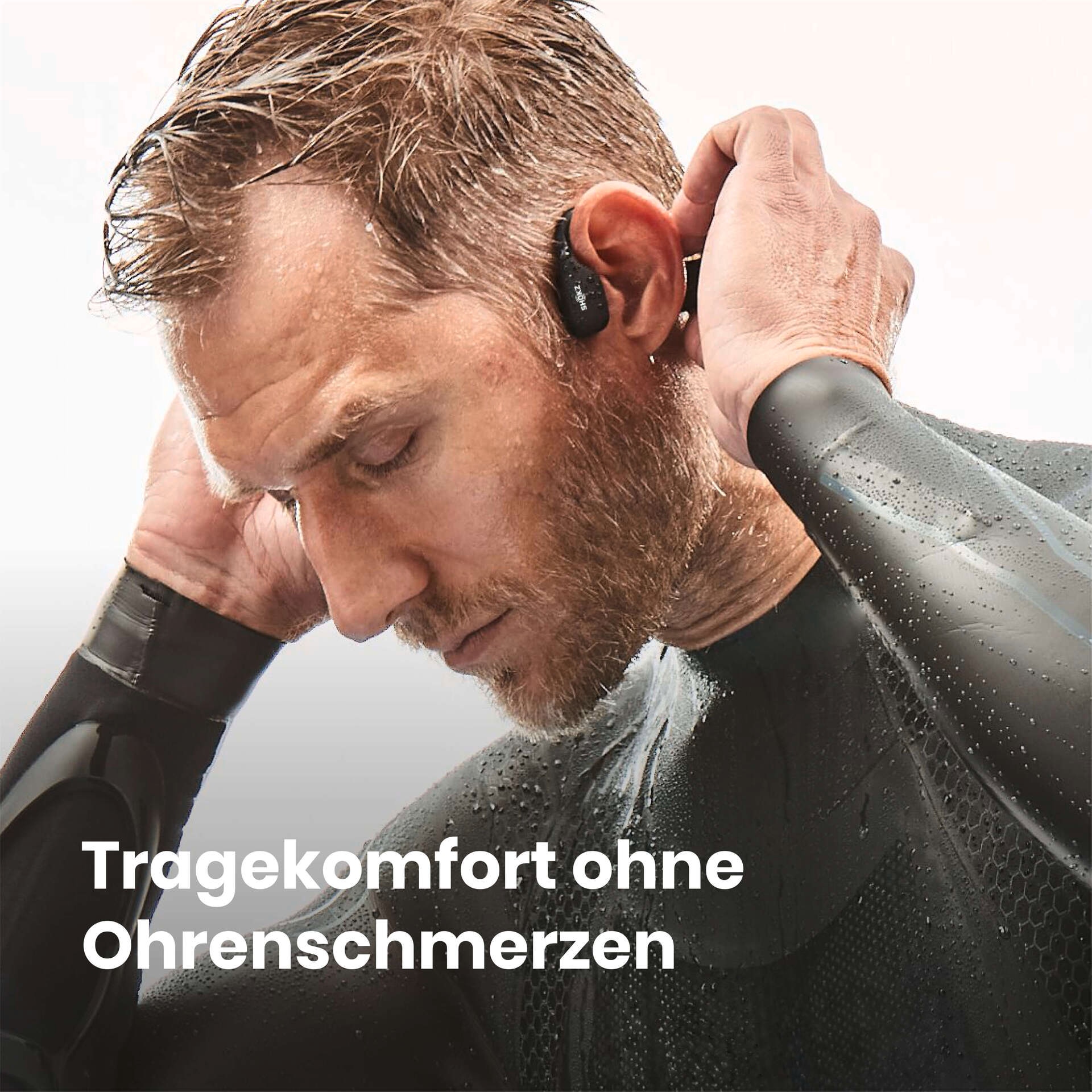 Shokz Open-Ear-Kopfhörer »OpenSwim + Cooling Towel«, integrierter MP3-Player und 4 GB Speicher