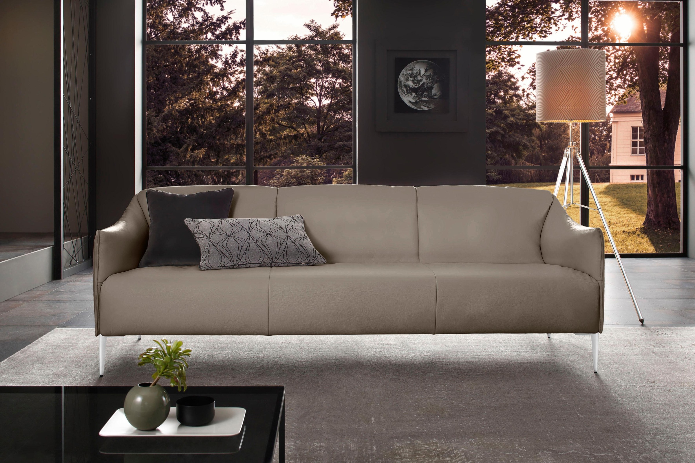W.SCHILLIG 3-Sitzer »sally«, mit Metallfüßen in Chrom glänzend, Breite 224 cm