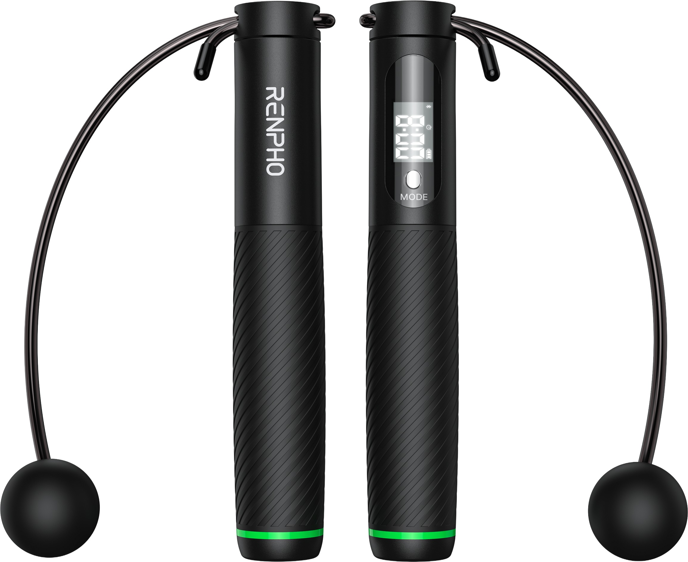 Renpho Springseil »Smartes Springseil 2-in-1 Q008« Smart, gewichtet, verschleißfest, Display, Zähler, App, 2-in-1
