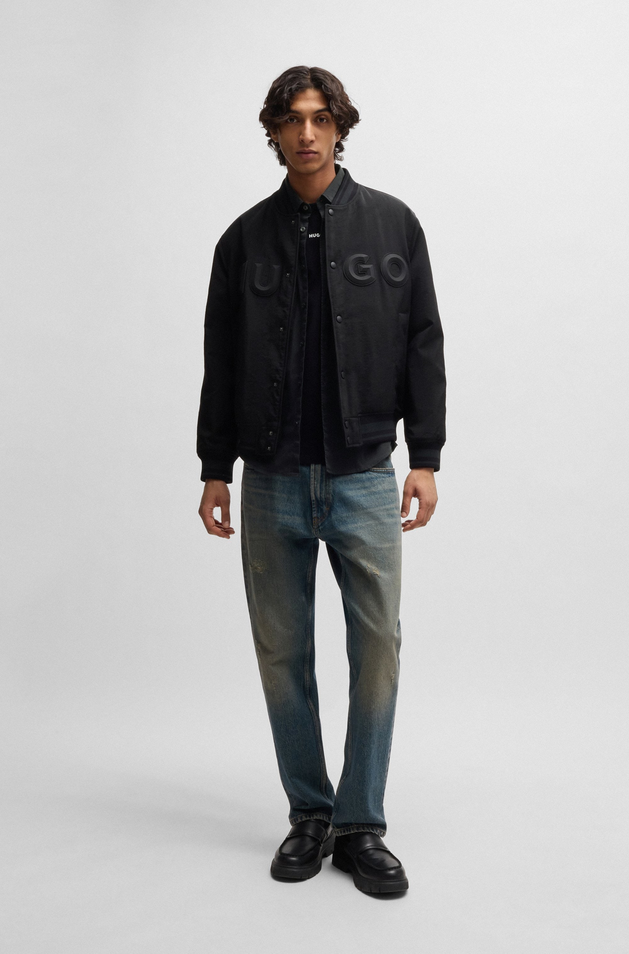 HUGO Langarmhemd »Ermo« Kentkragen, Slim Fit, Baumwoll-Mix