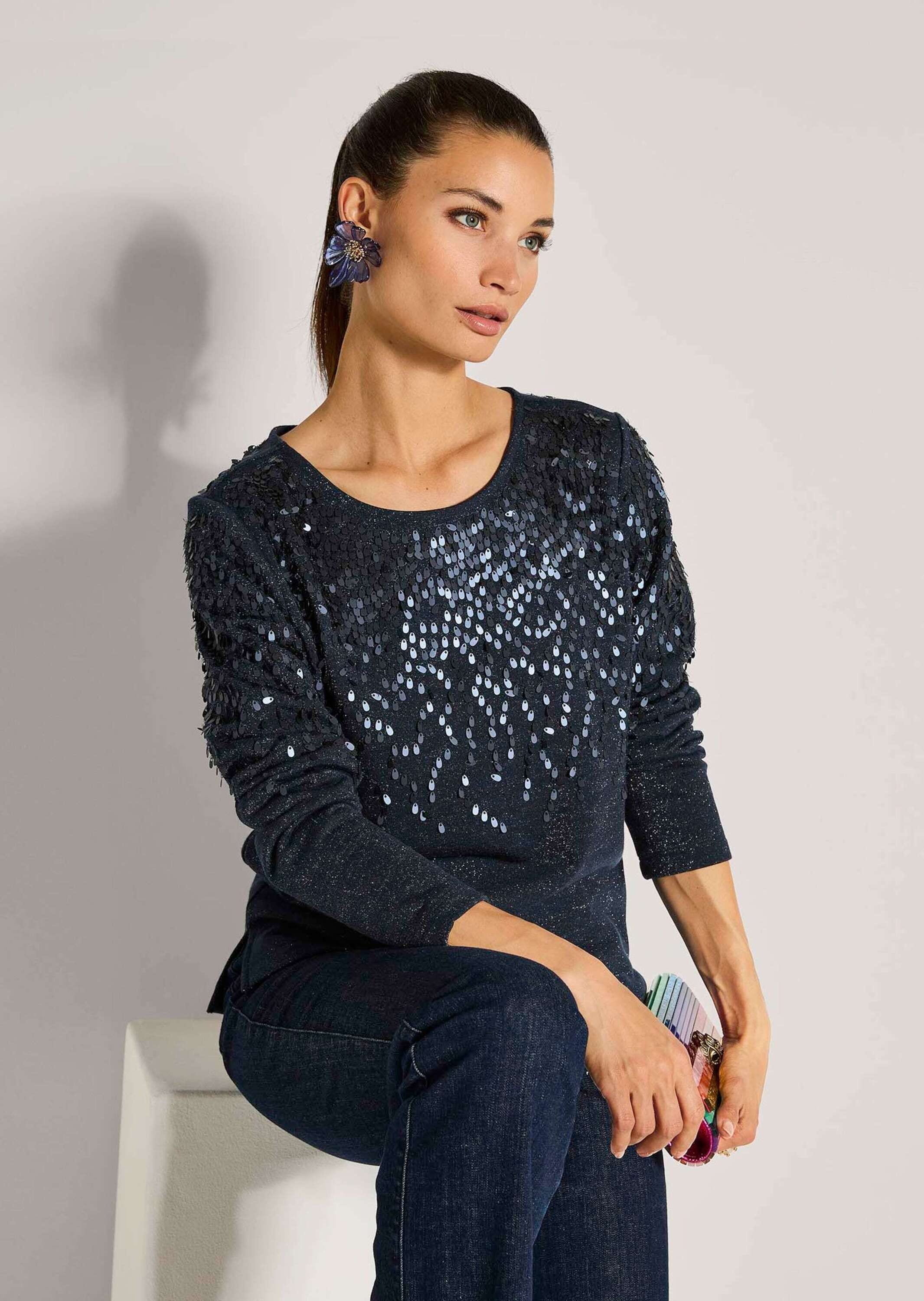 MADELEINE Langarmshirt »Sweatshirt Glitzeroberteil mit funkelnden Details« Glanzeffekte durch Pailletten