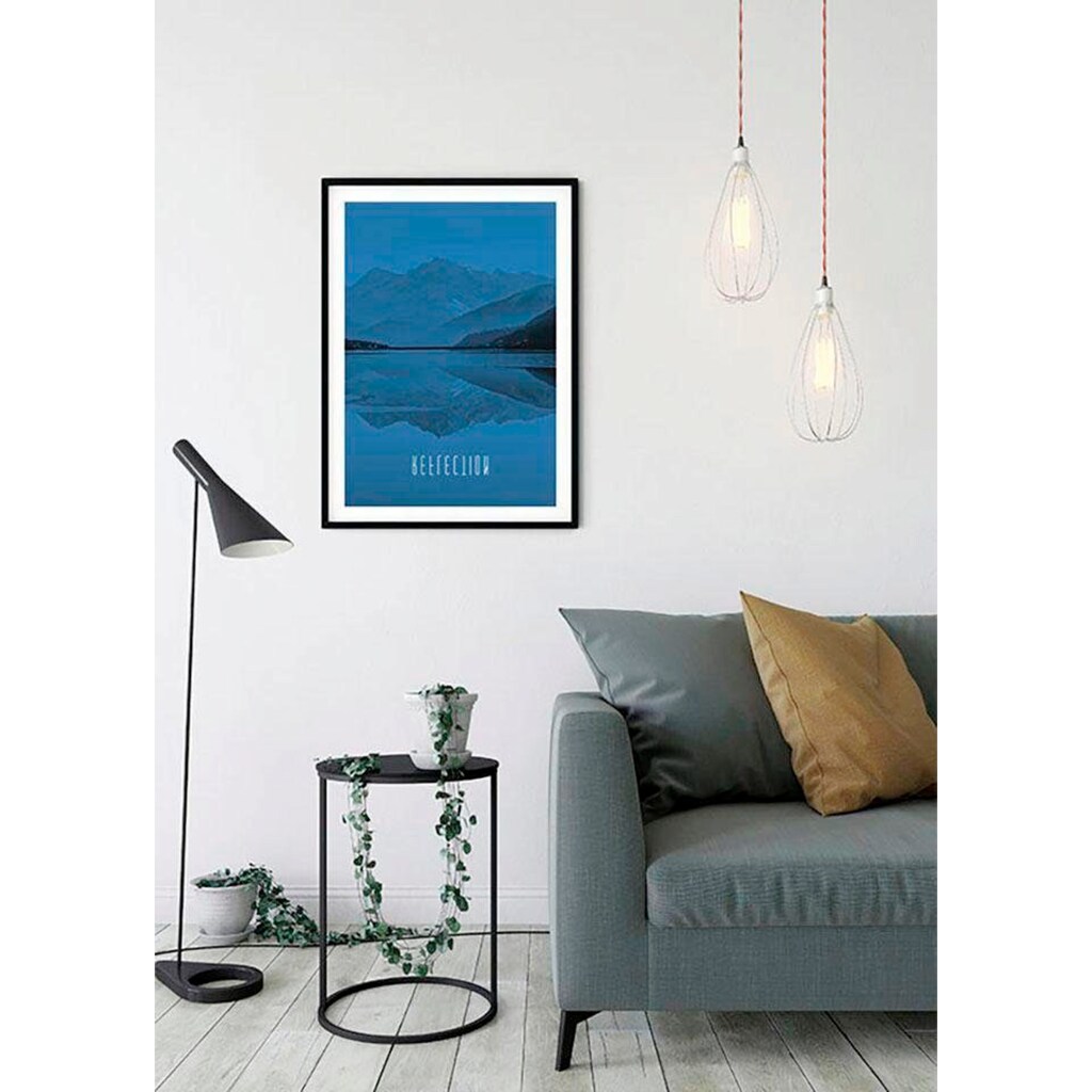 Komar Poster »Word Lake Reflection Blue«, Natur, (1 St.)