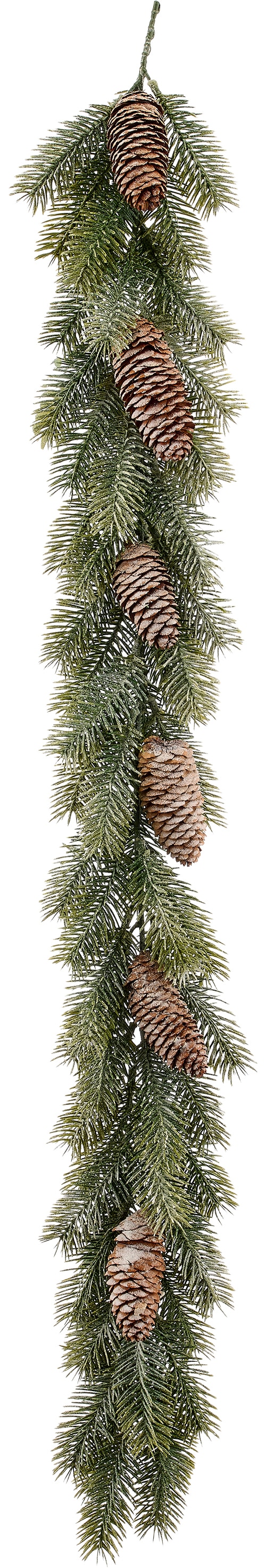OTTO home Winterliche Kunstpflanze »Tannengirlande, ca.91cm lang« mit Zapfen, in gefrosteter Optik