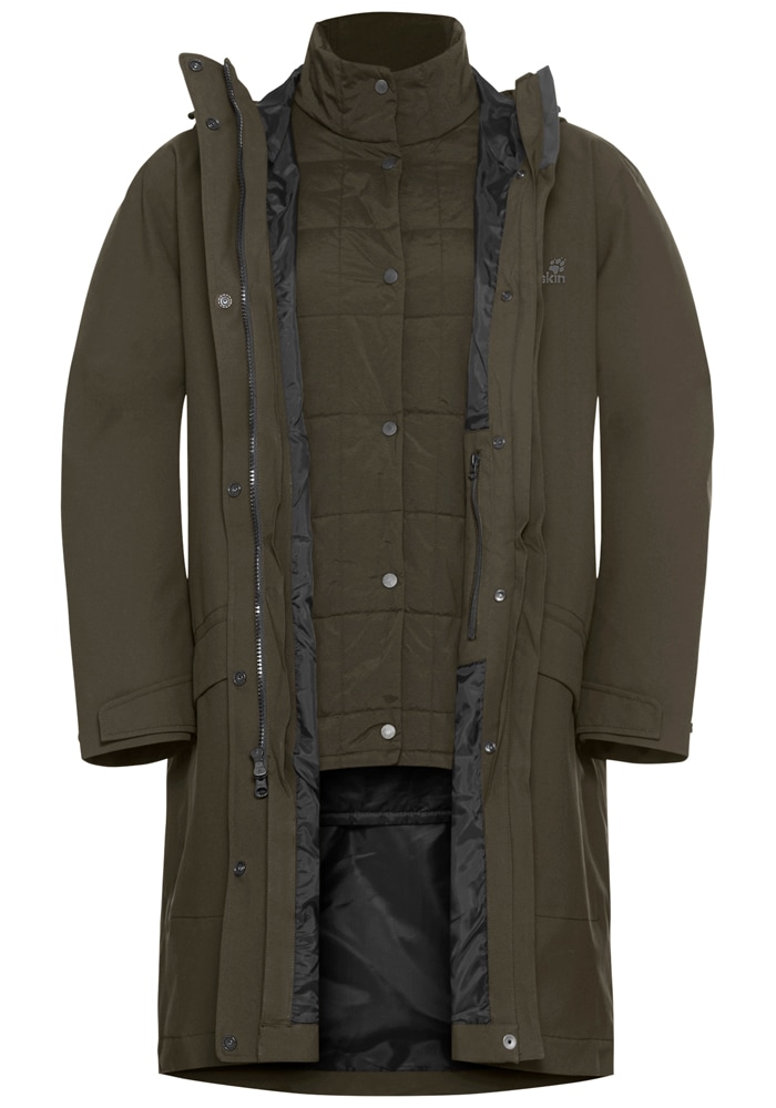 Jack Wolfskin 3-in-1-Funktionsmantel »WINTERDUNE 3IN1 COAT W«, 3in1, wasserdicht, Übergangsjacke