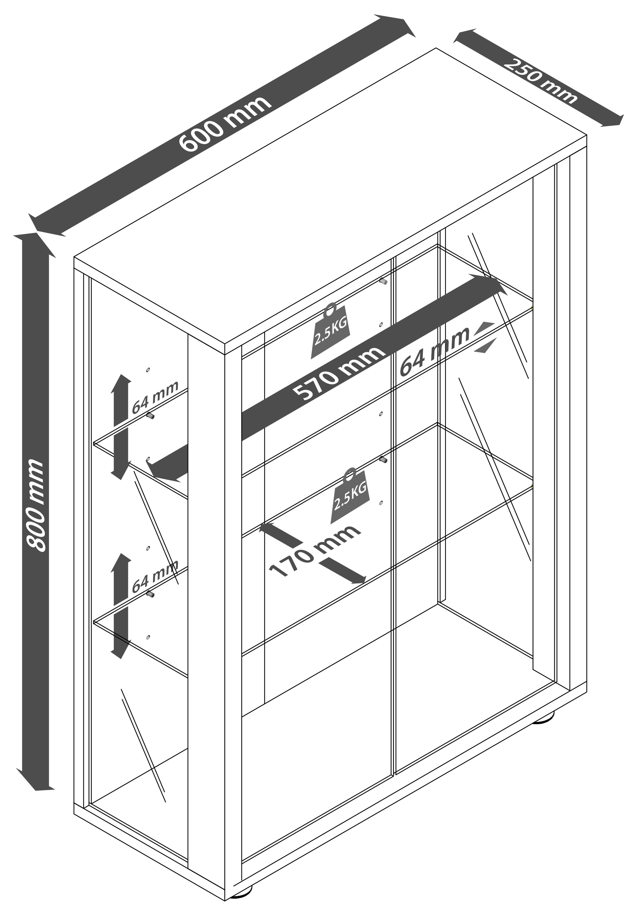 VCM Vitrine »VCM Glasvitrine stehend | Vitrine Glas mit ESG-Sicherheitsglas | Maße ca. H. 80 x B. 60 x T. 25 cm | Standvitrine Glas | Modern und platzsparend | Glas Vitrinenschrank ¿ Sintalo Spiegel«, (1 St.)