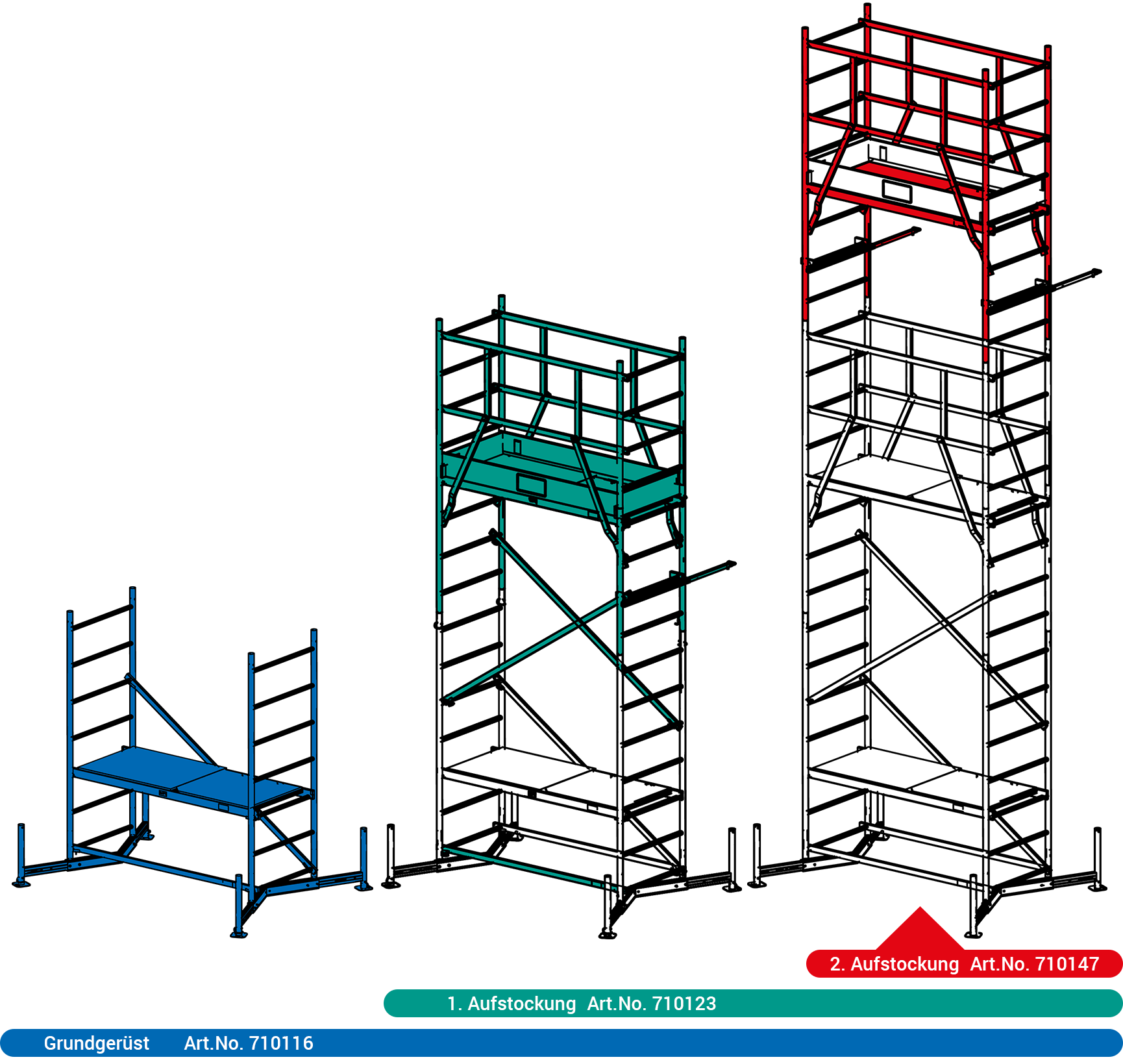 KRAUSE Arbeitsgerüst »ClimTec System«, Alu-Grundgerüst, aufstockbar, Arbeitshöhe: 3 Meter