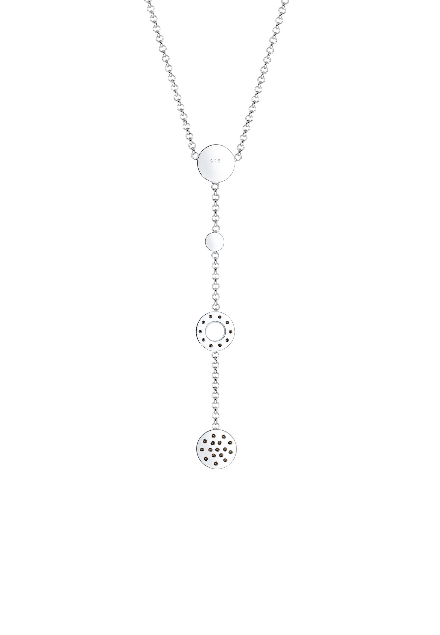 Elli Silberkette »Halskette Kreis Glas Kristalle Weiß 925 Sterling Silber«