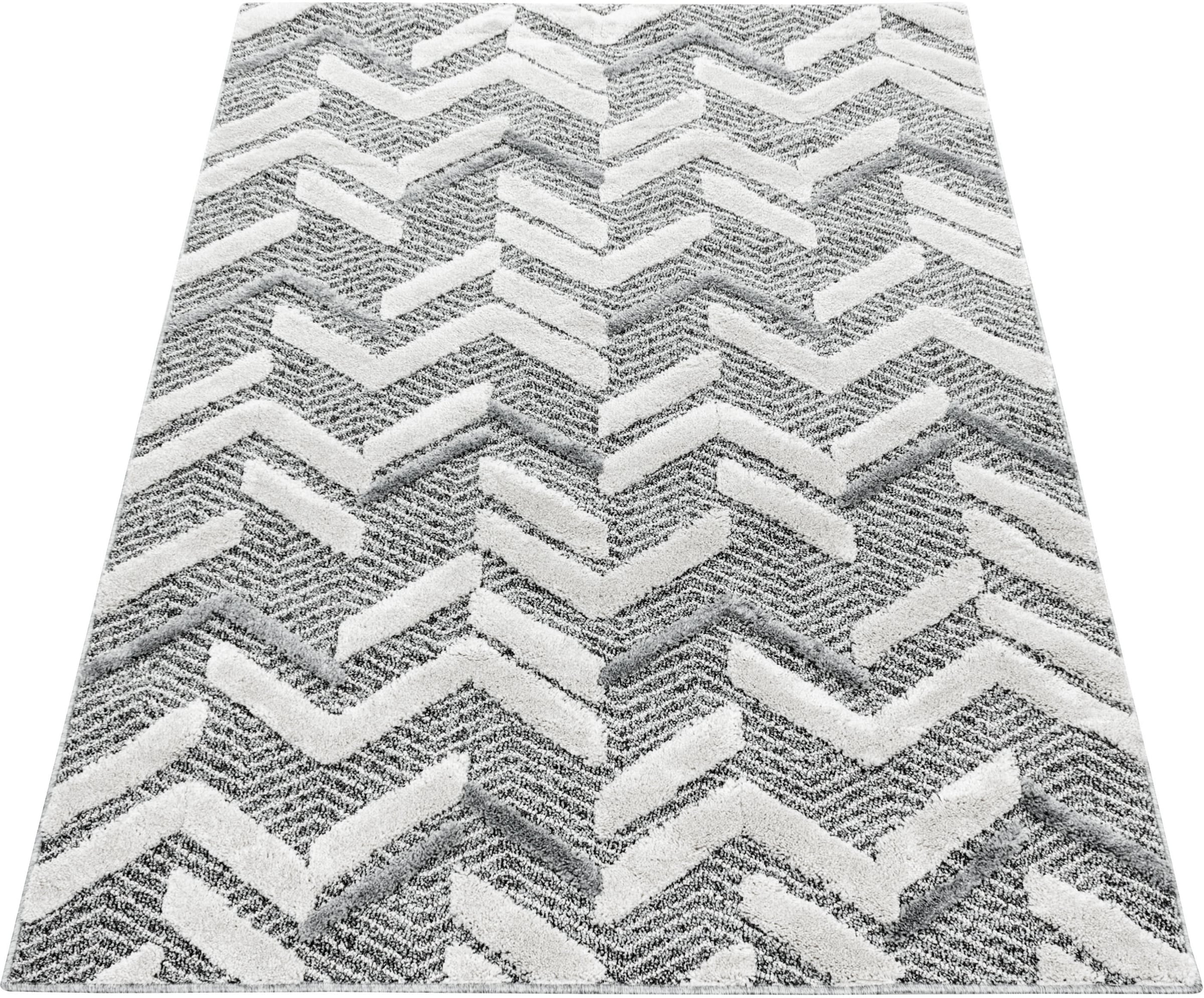 Ayyildiz Teppiche Teppich »PISA 4705«, rechteckig, 20 mm Höhe, Läufer, rund, Hoch Tief Struktur, Wohnzimmer,Schlafzimmer