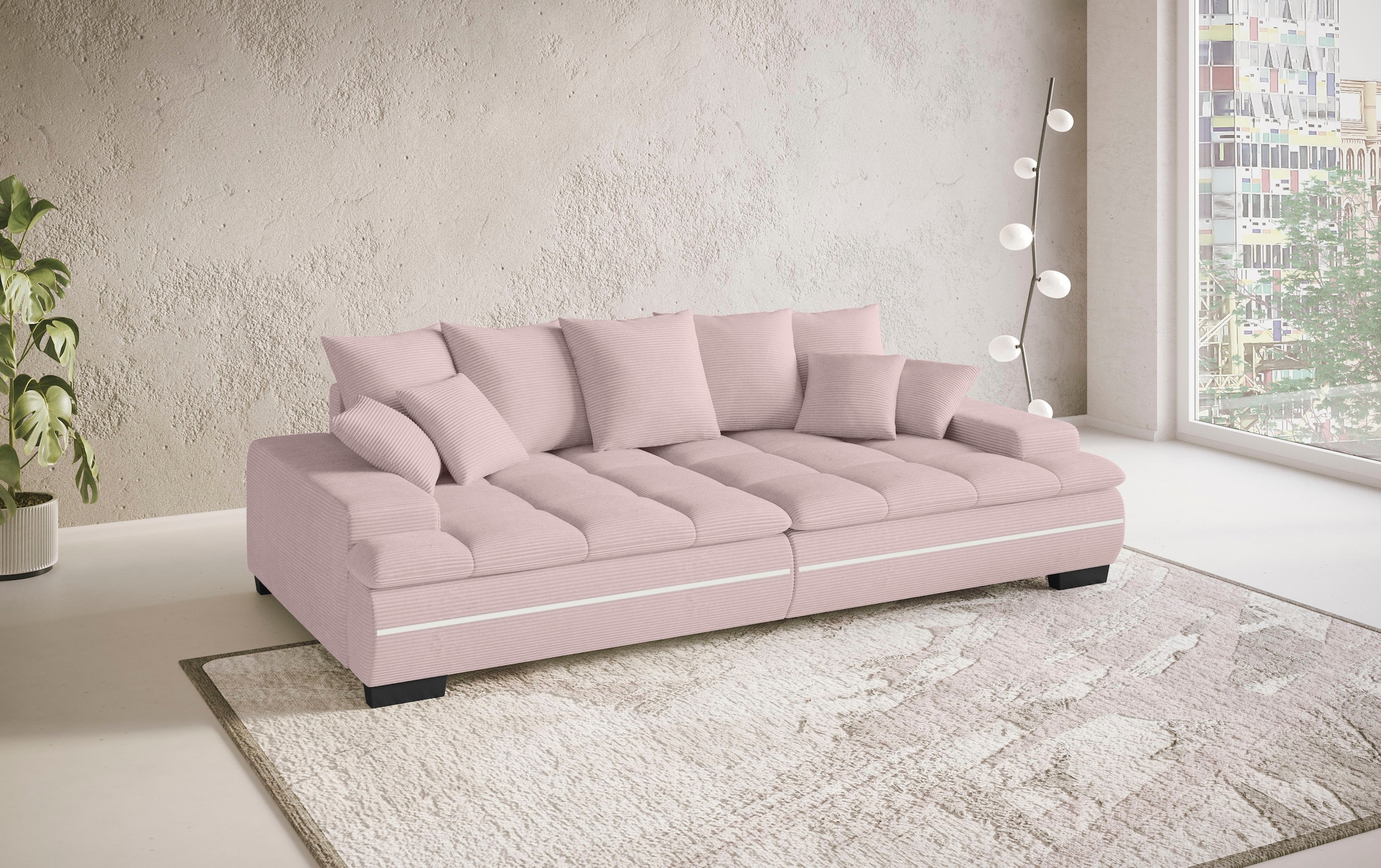 Mr. Couch Big-Sofa »Haiti II«, RGB-LED Beleuchtung, Kaltschaumpolsterung, bis 140 kg belastbar